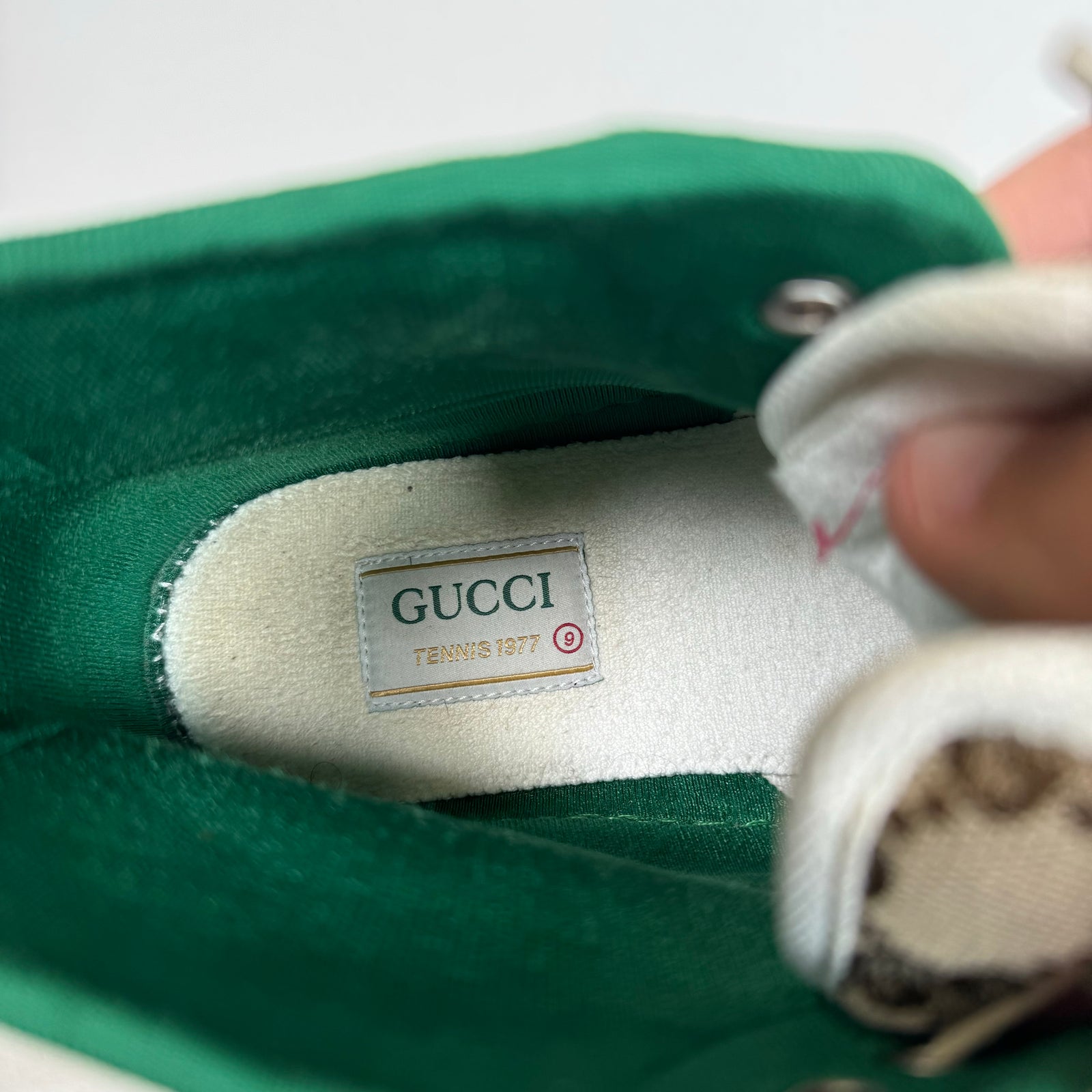 Gucci Beige Tennis 1977 High Top Sneaker Size 9