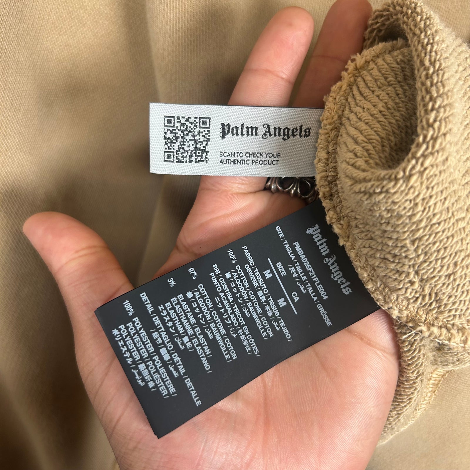 Palm Angels Tan Logo Crewneck Size M