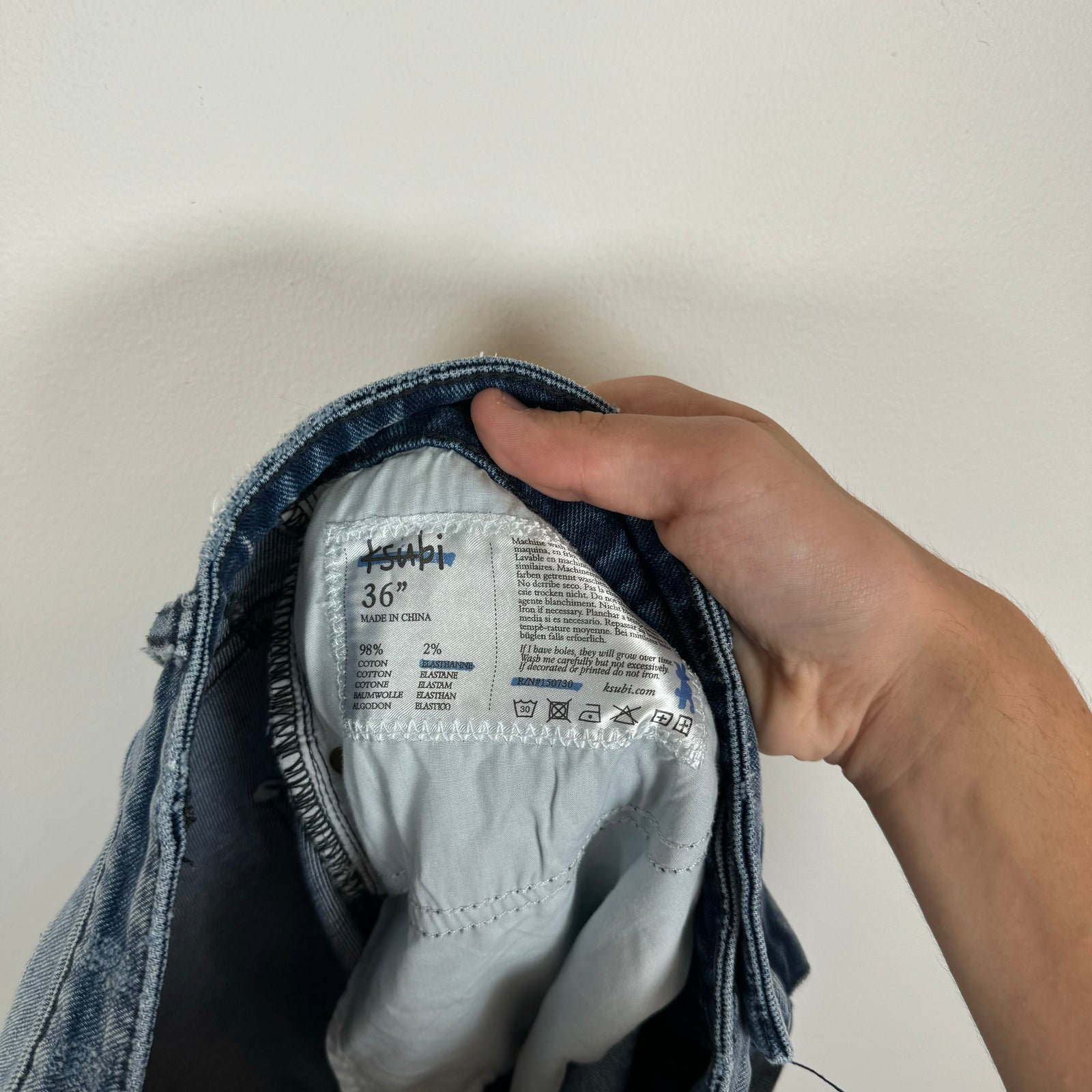 Ksubi Lightwash Distressed Denim Jeans Size 36
