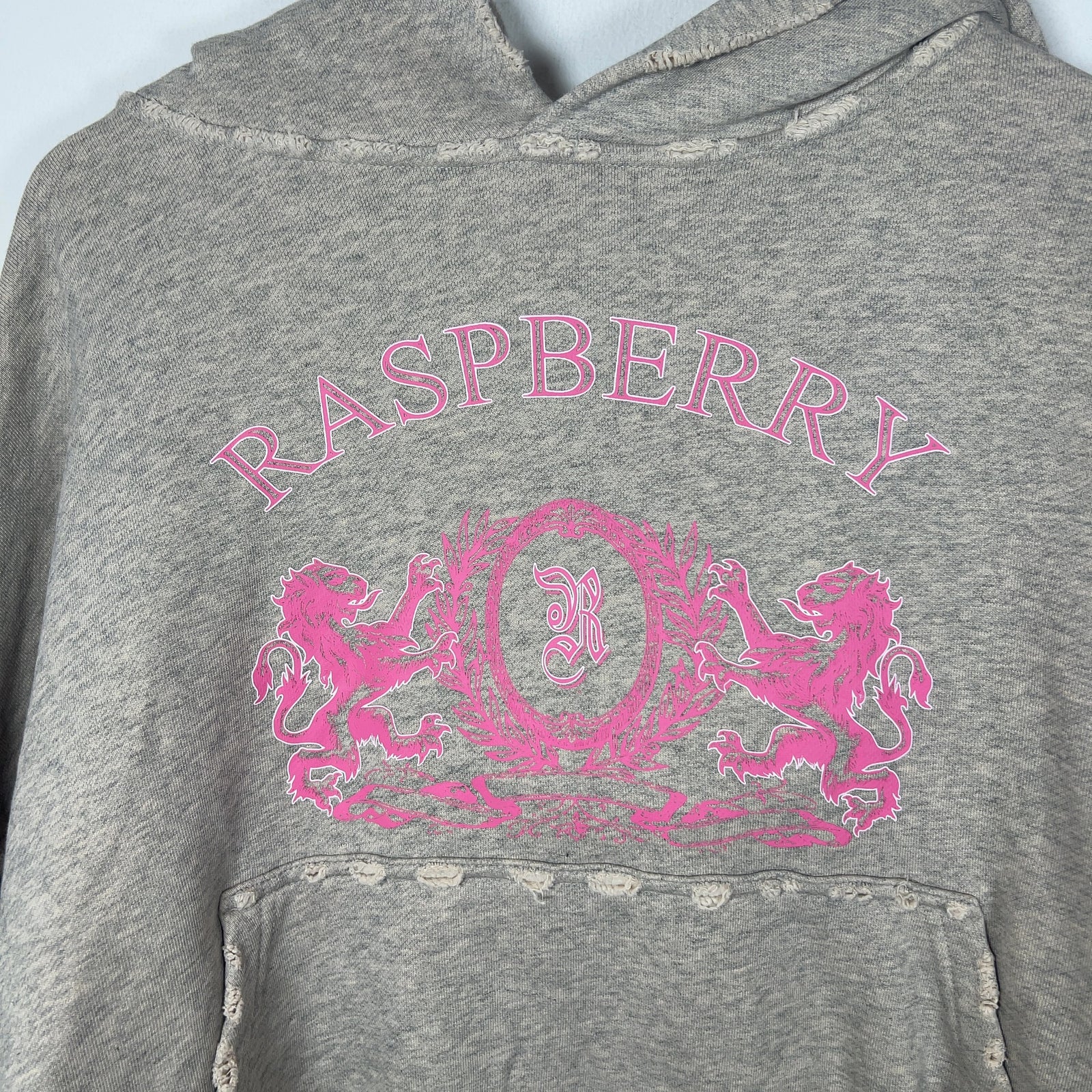 GV Gallery Rasberry Hills Crest Graphic Distressed Hoodie