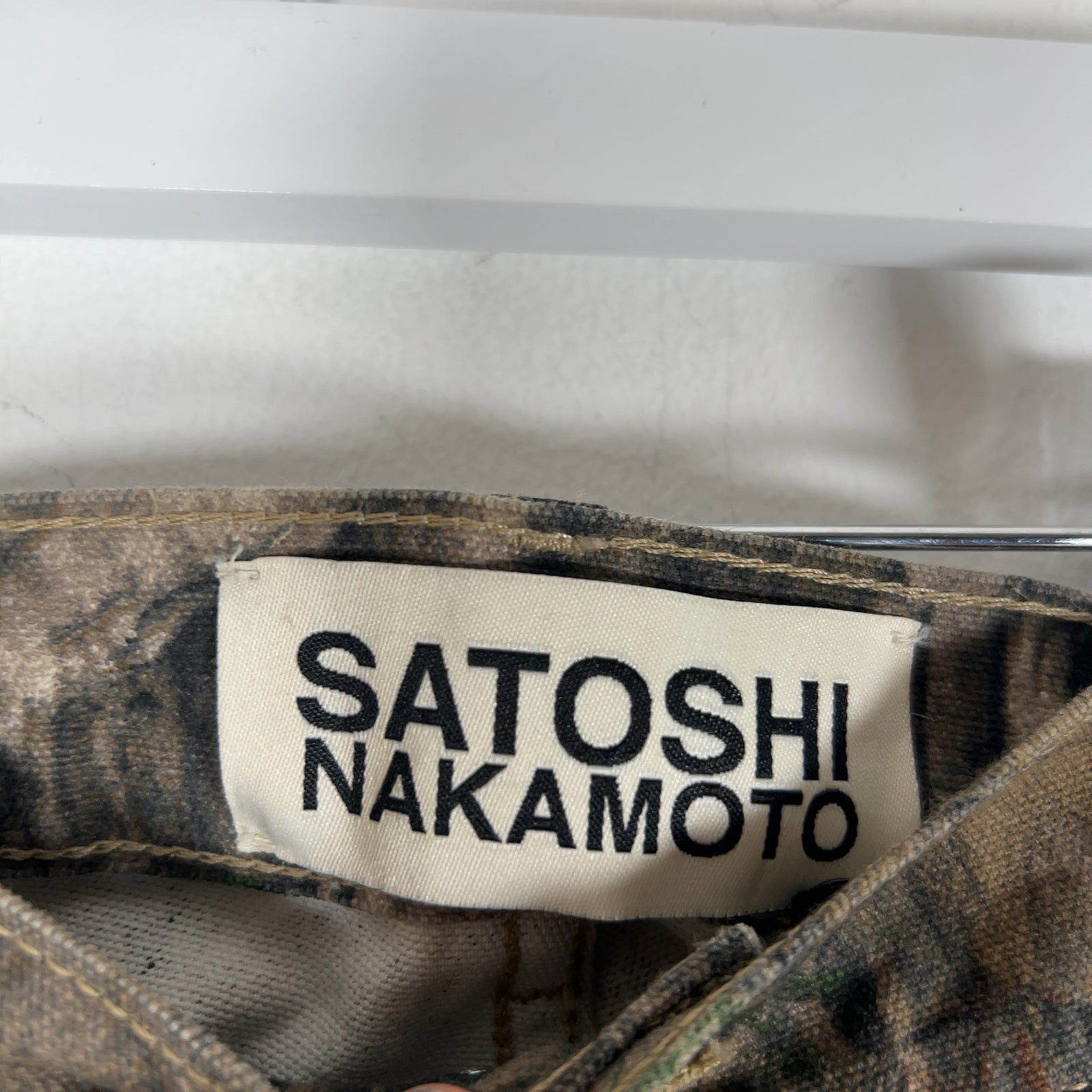 Satoshi Nakamoto Enduro Padded Distressed Canvas Camo Pants