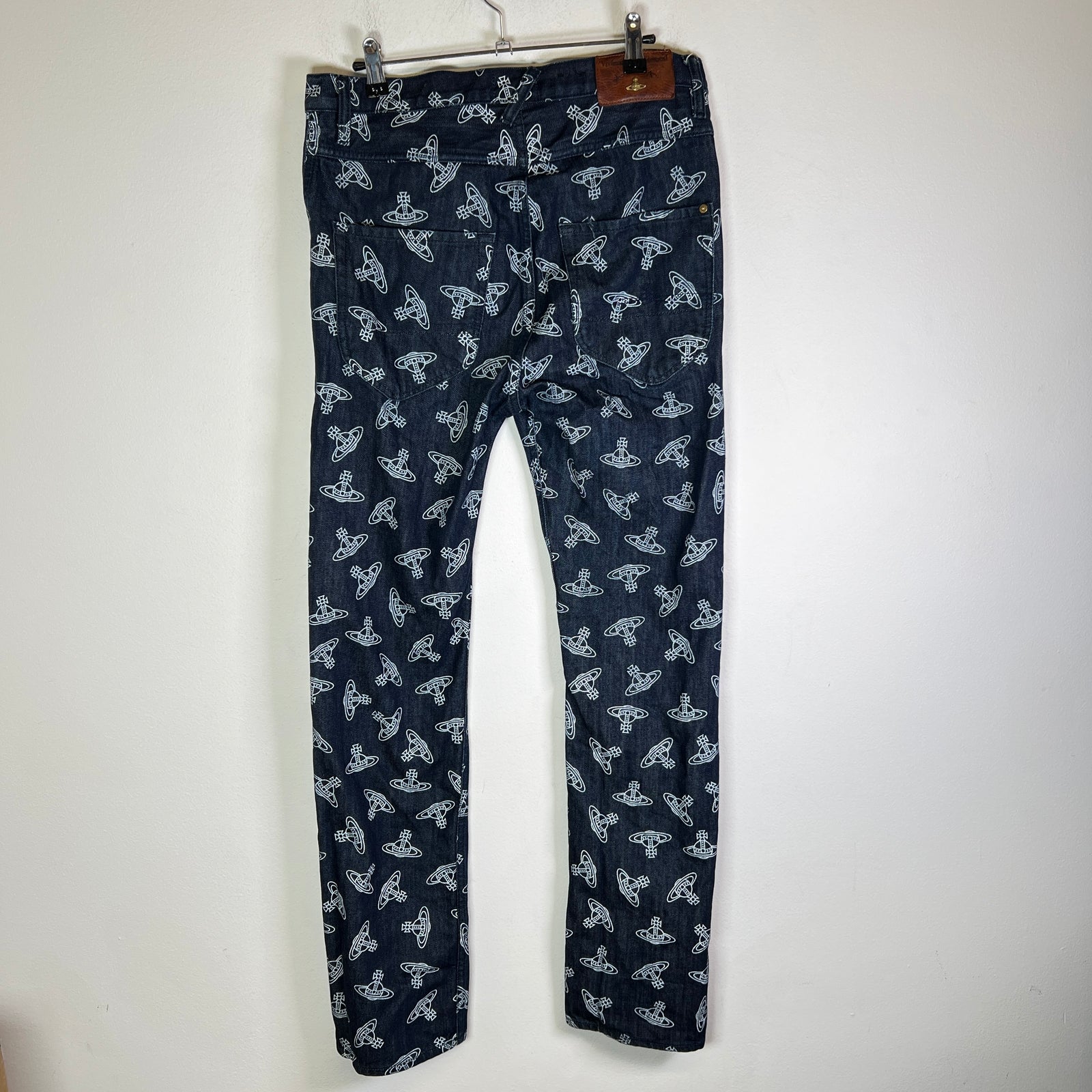 Vivienne Westwood Dark Blue Orb Print Jeans Size 29