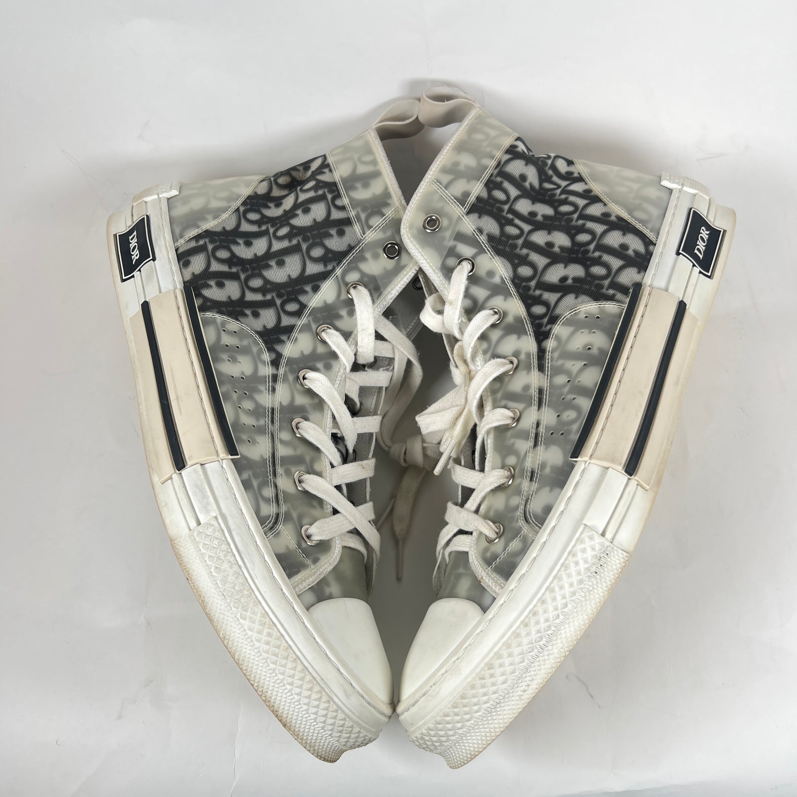 Dior B23 Black/White Oblique High-Top Sneaker Size 48