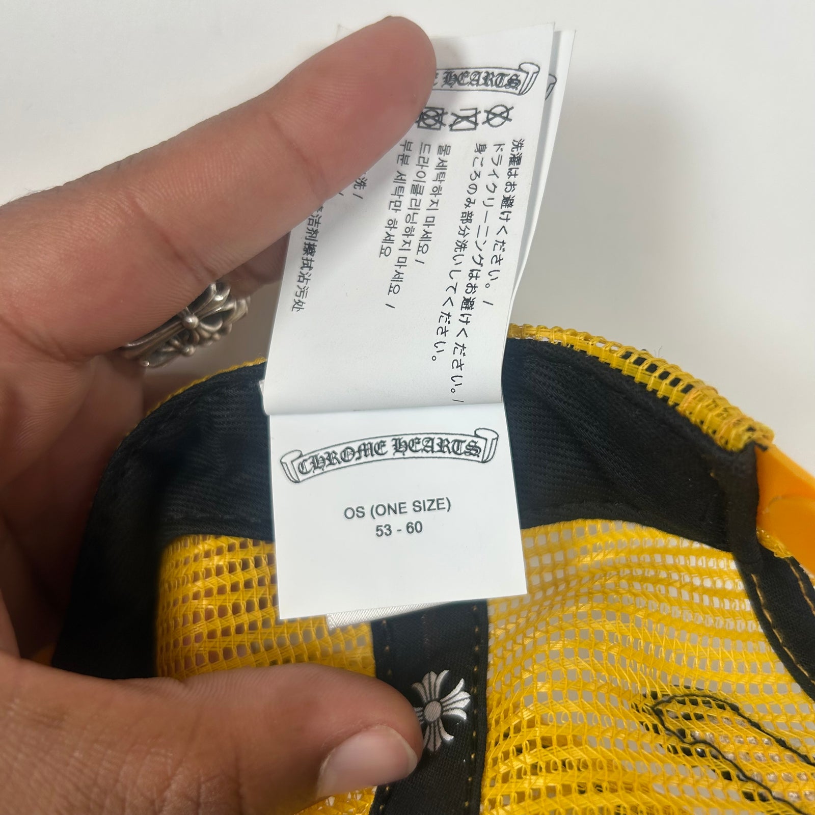Chrome Hearts Yellow Eye Chart Trucker Hat