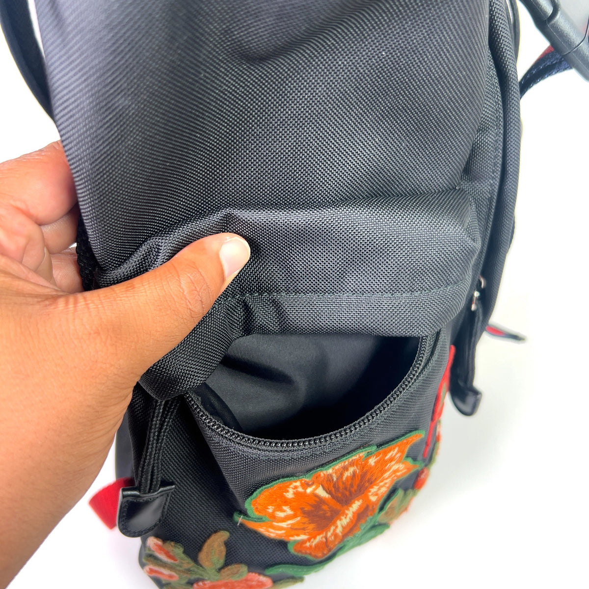 Gucci L'Aveugle Par Amour Techno Canvas Embroidered Backpack