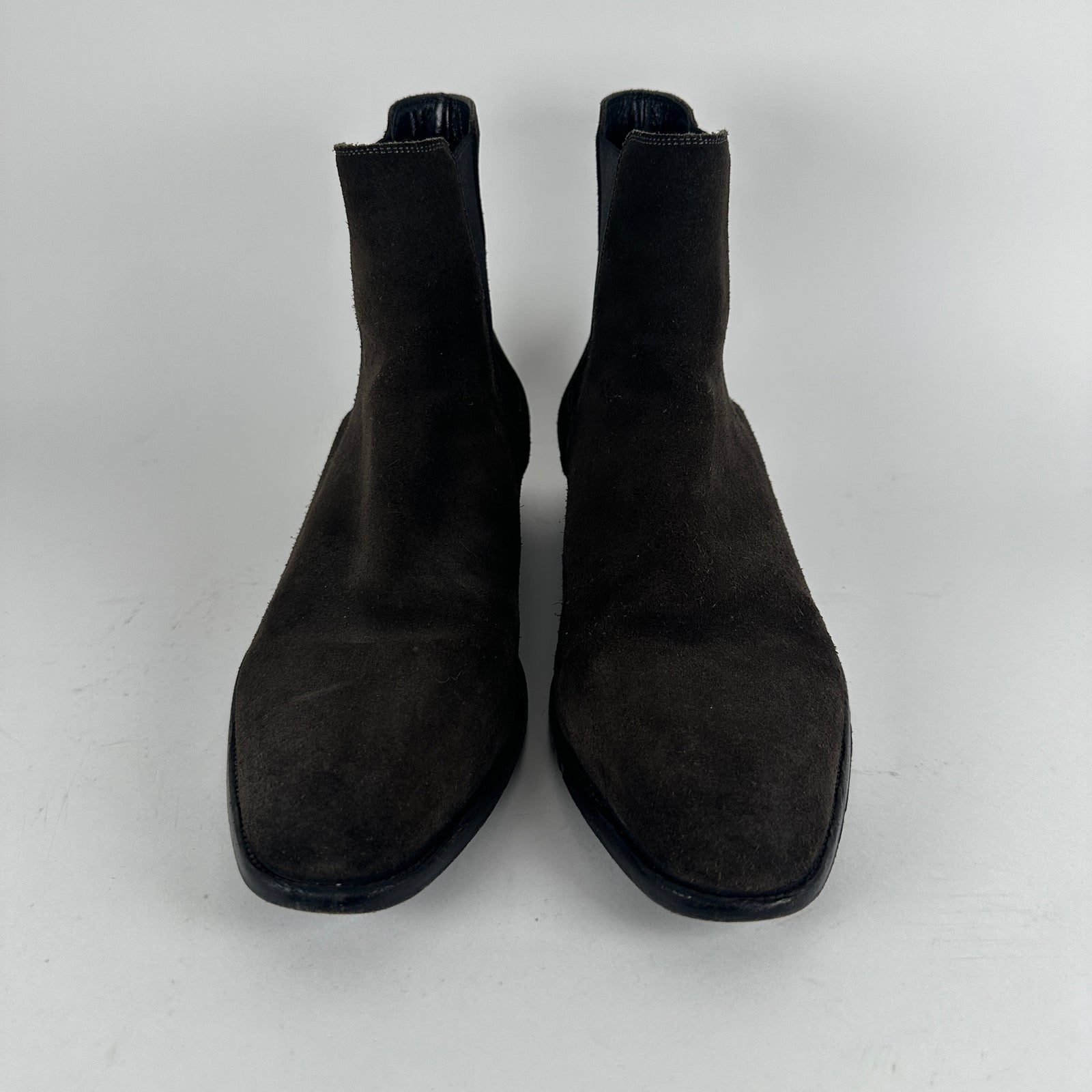 Saint Laurent Chocolate Suede Chelsea Boot Size 43