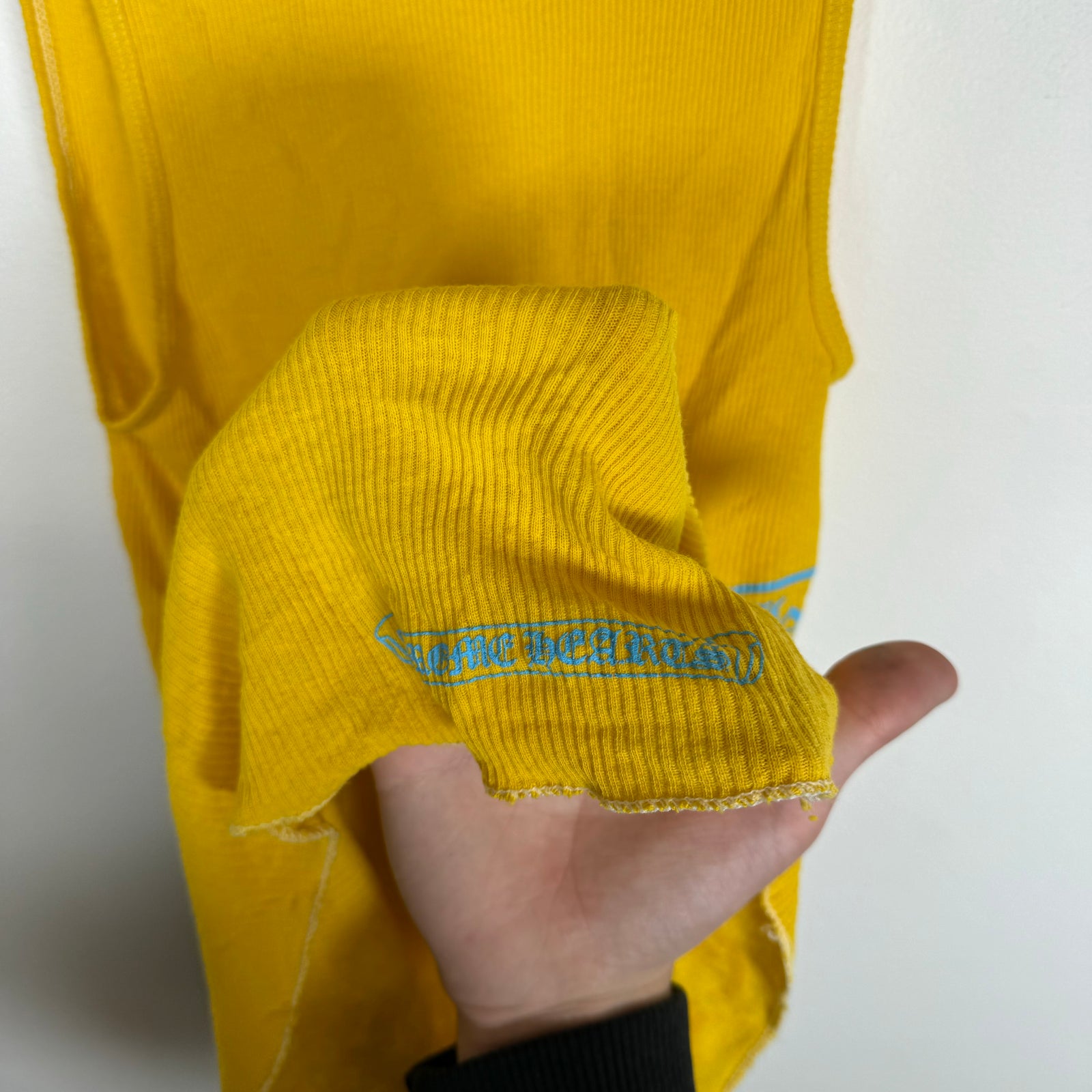 Chrome Hearts Yellow T-Bar Ribbed Tank Top