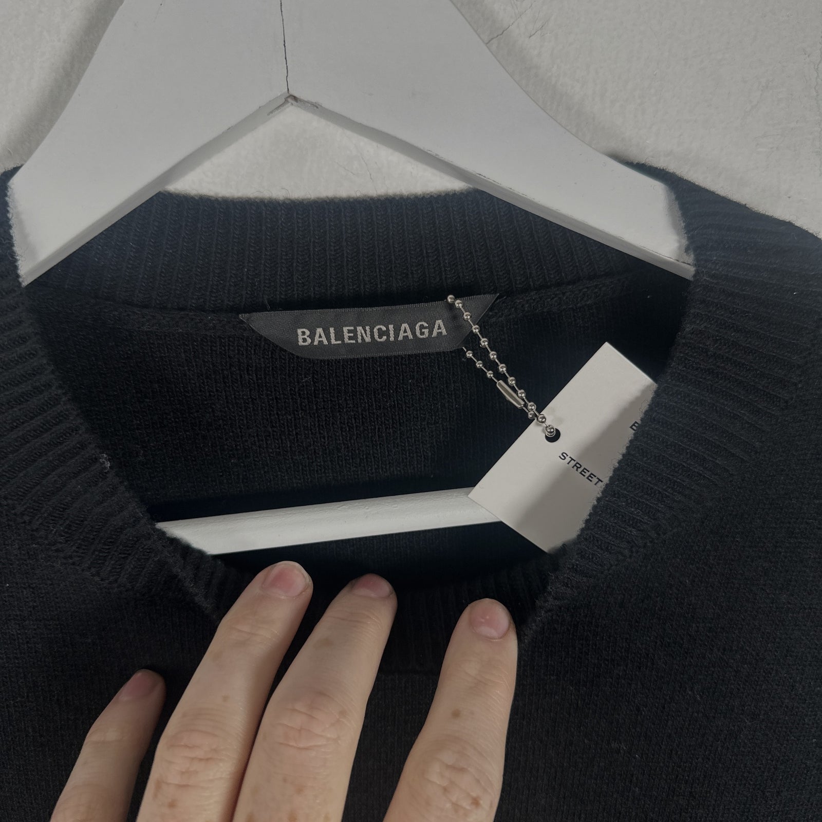 Balenciaga 3B Logo Black Ski Wool Sweater Size S