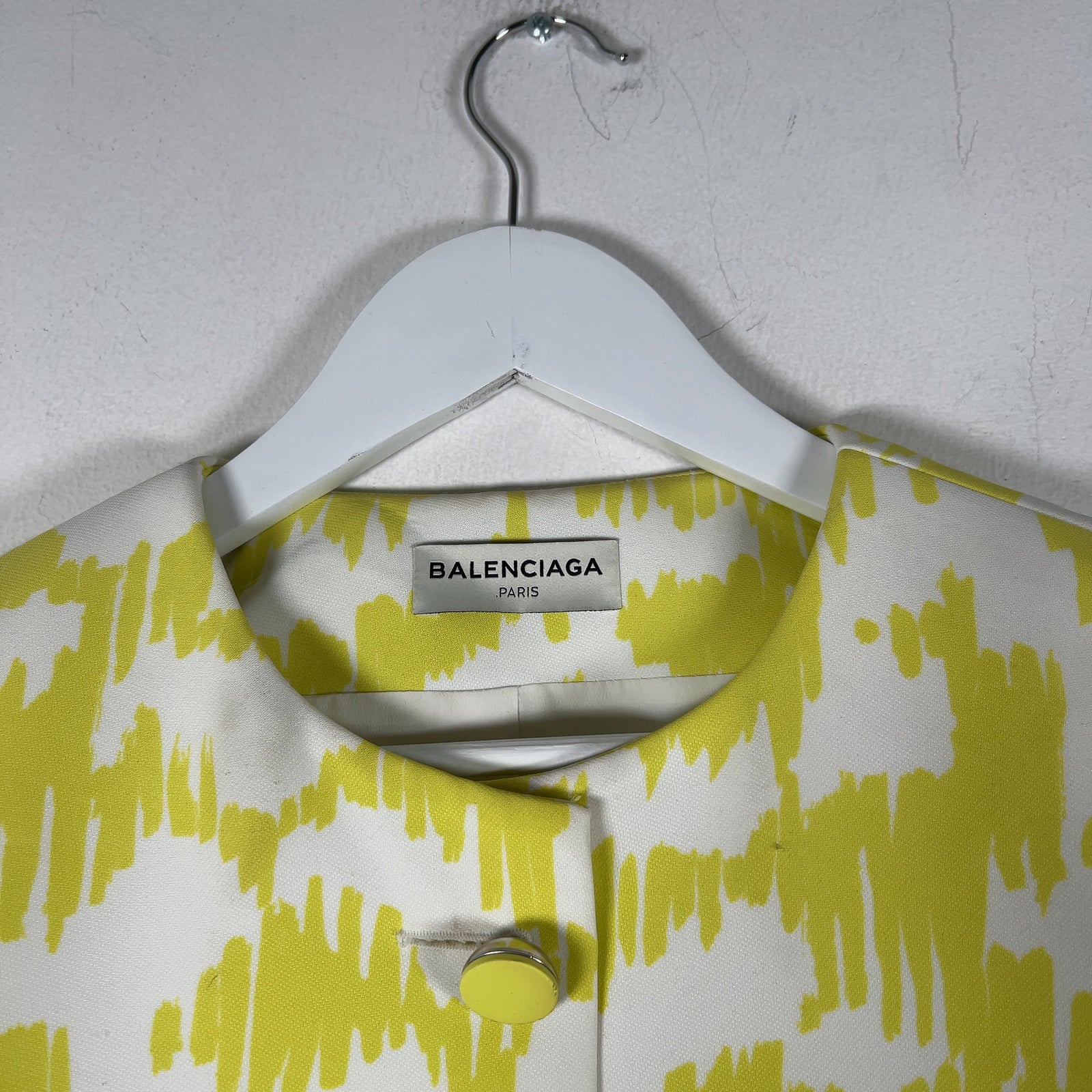 Balenciaga Crop Jacket White/Yellow Size M