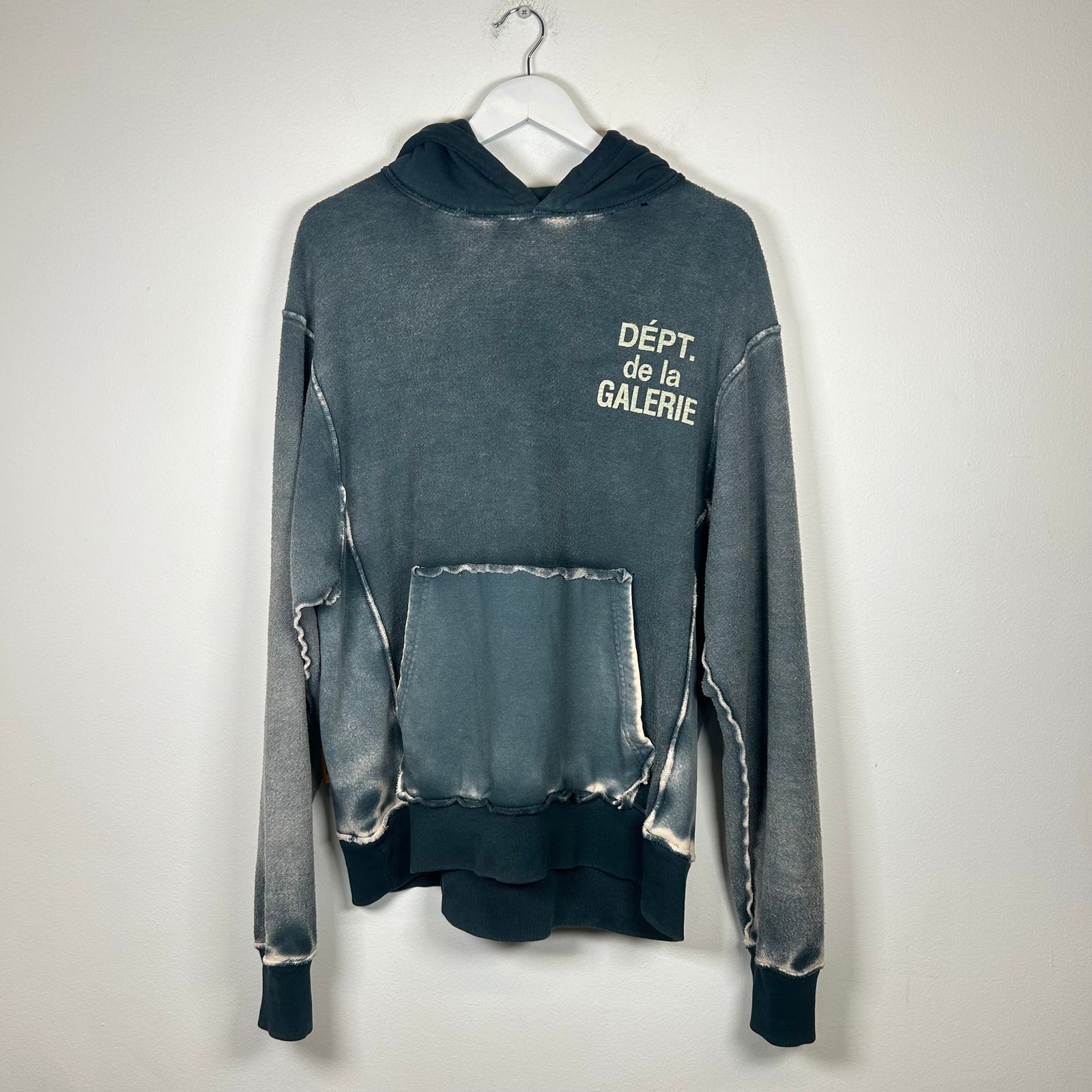 Gallery Dept Navy Reversible French Logo Hoodie Size M