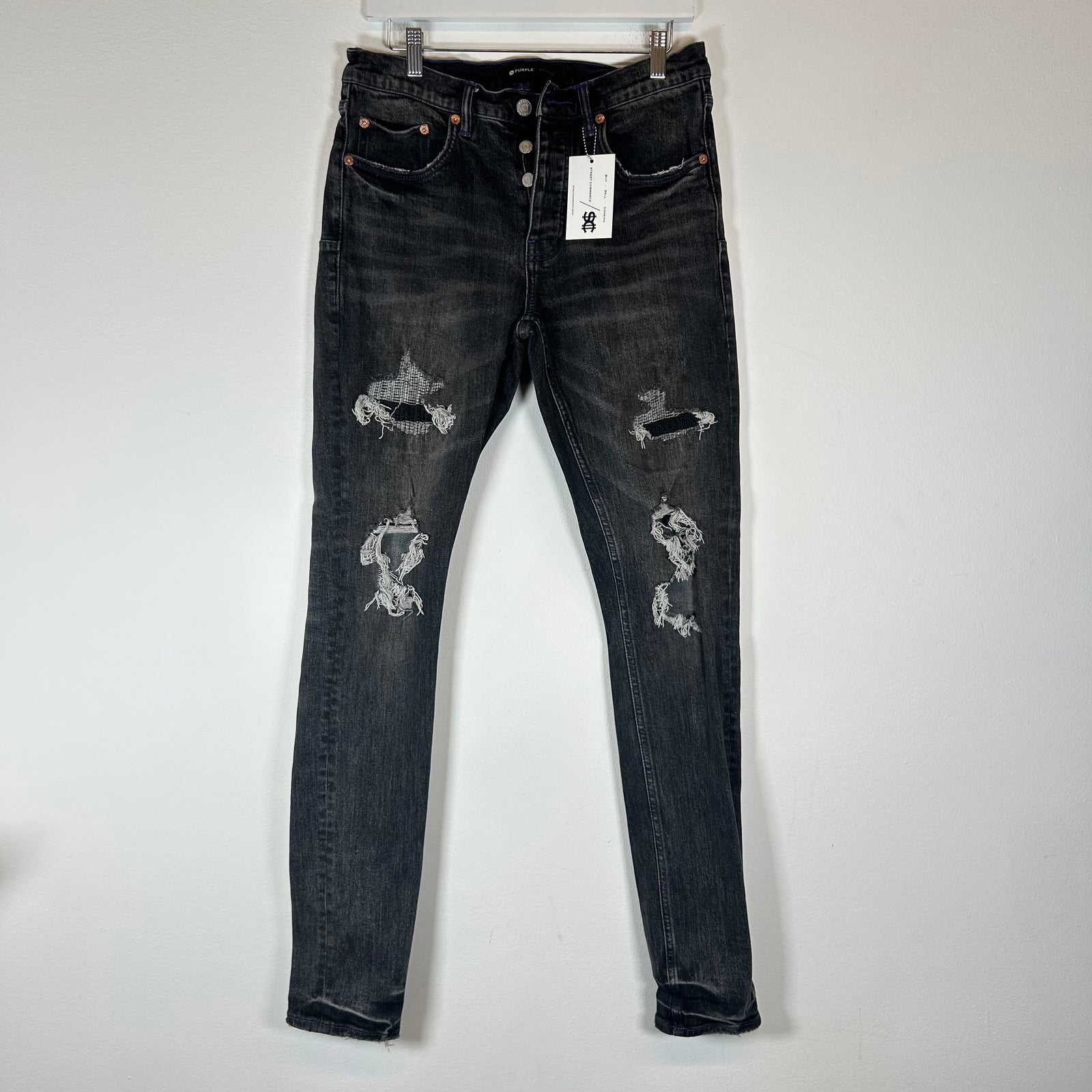 Purple Brand Grey Distressed Jeans Size 30