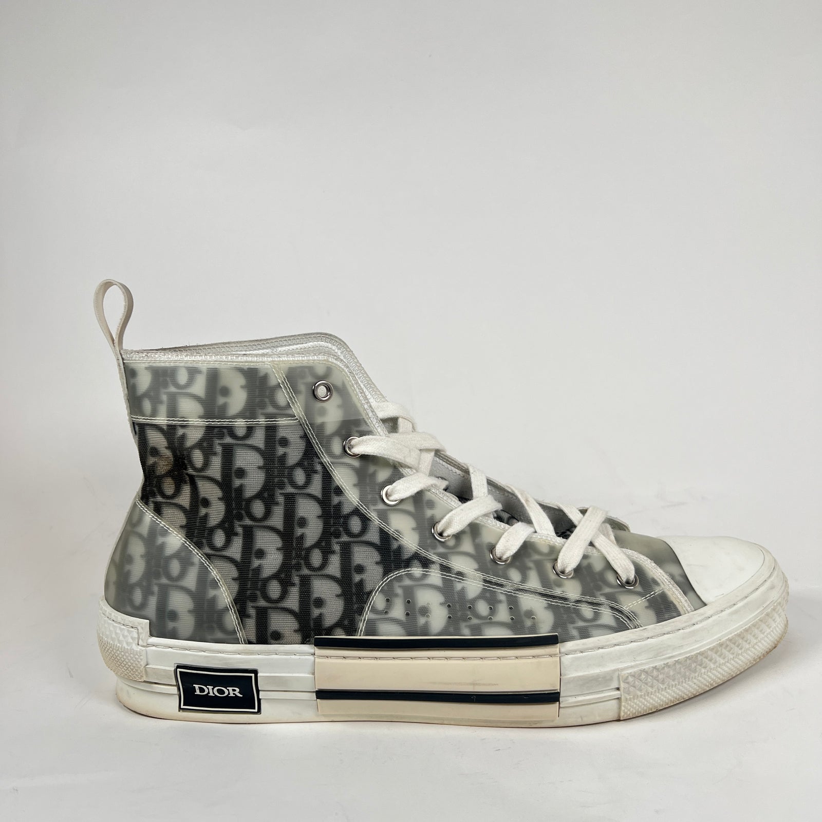 Dior B23 Black/White Oblique High-Top Sneaker Size 48