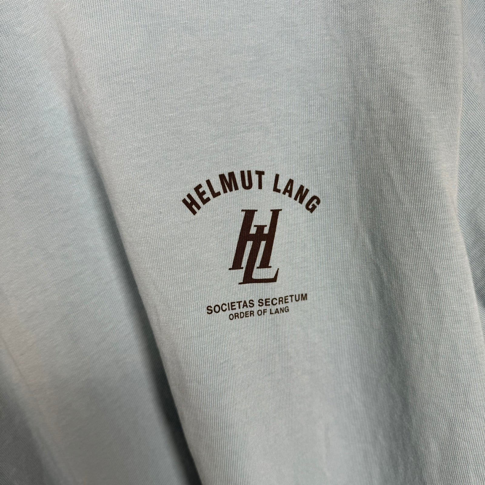 Helmut Lang Light Blue Societas Tee Size L