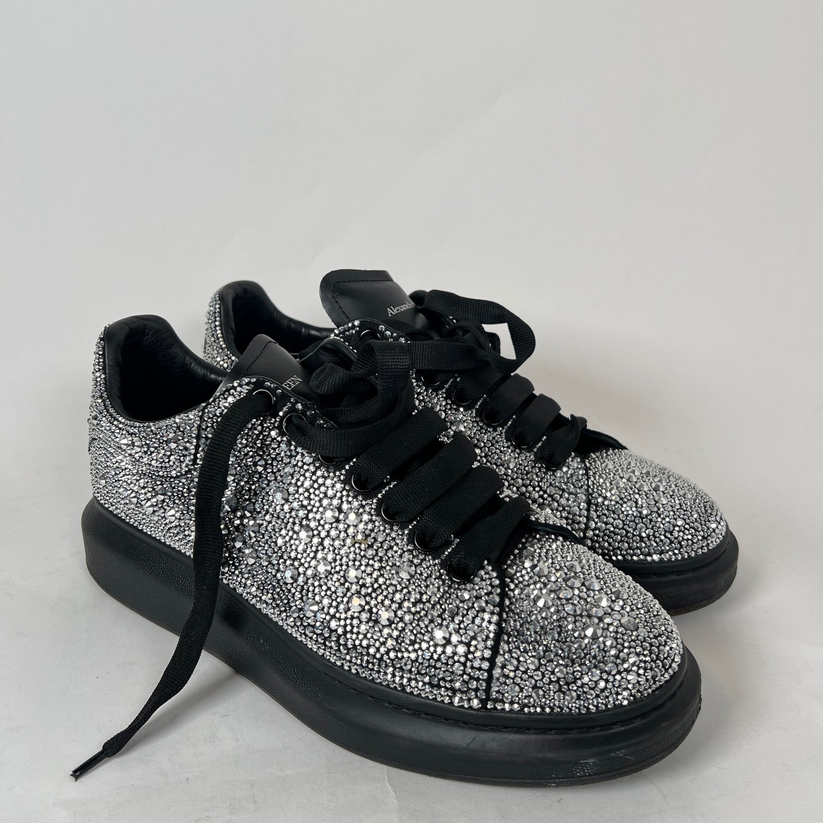 Alexander McQueen Black/Silver Crystal Sneaker Size 43