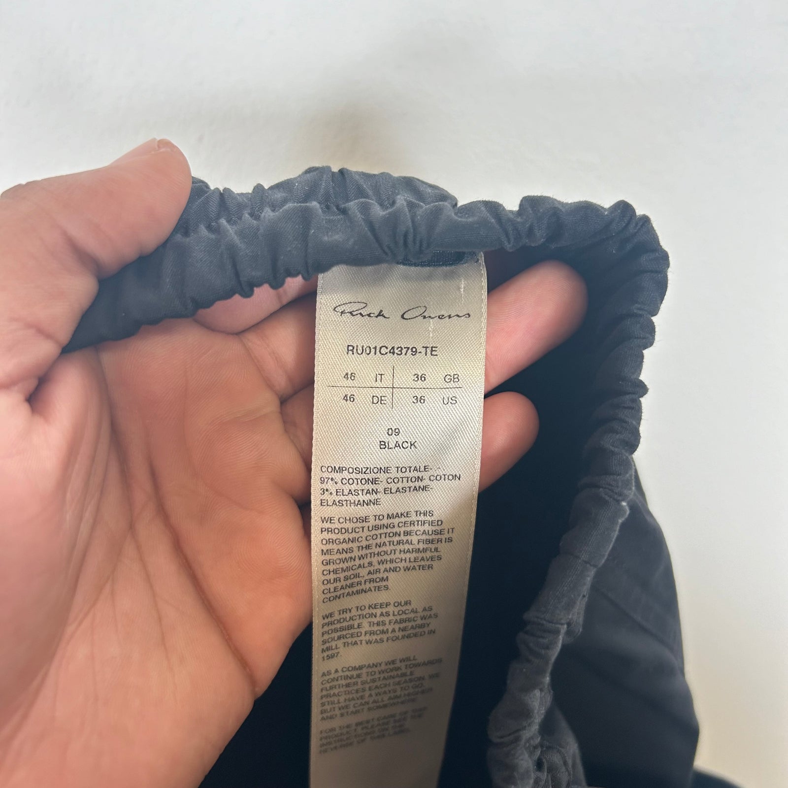 Rick Owens Black Gethsmane Cargos Size 46