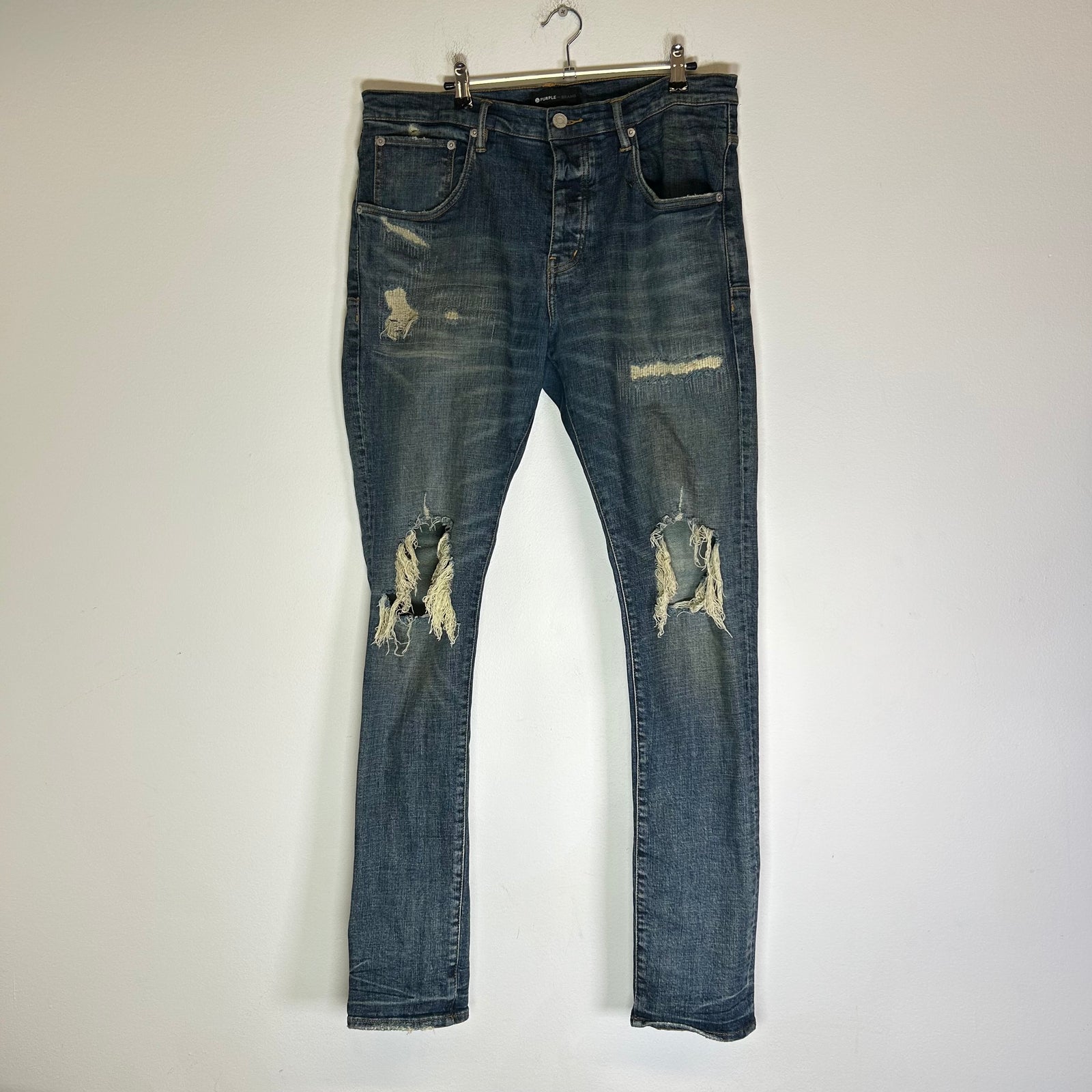 Purple Brand P002 Ripped Slim-Cut Jeans
