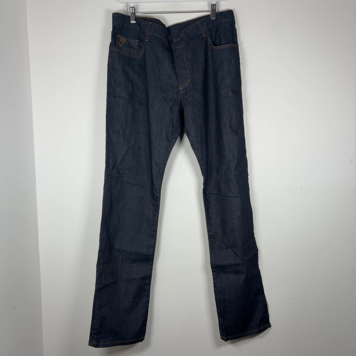 Versace Medusa Pocket Logo Straight Fit Denim Jeans