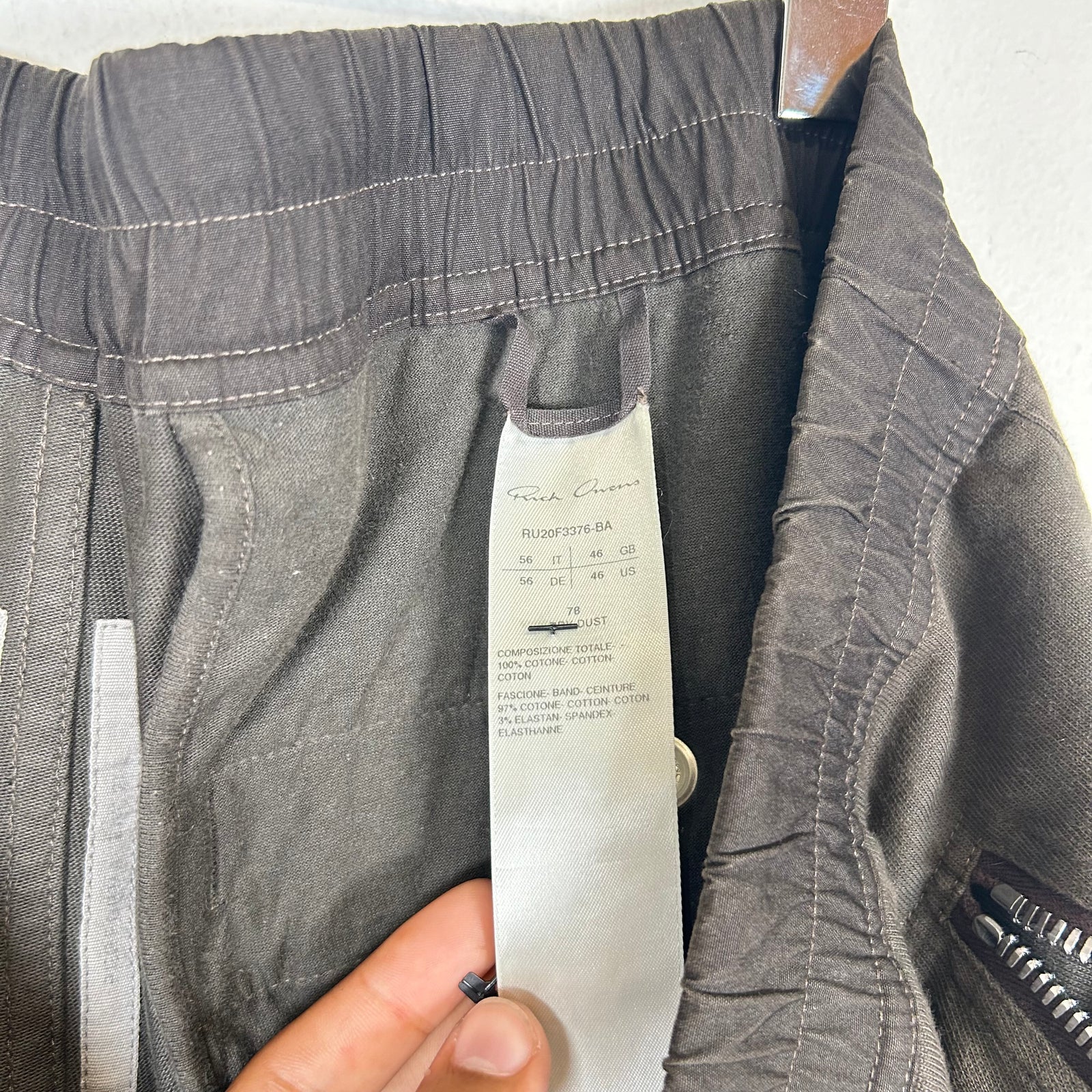 Rick Owens Dark Dust Cropped Drop Crotch Pants Size 56