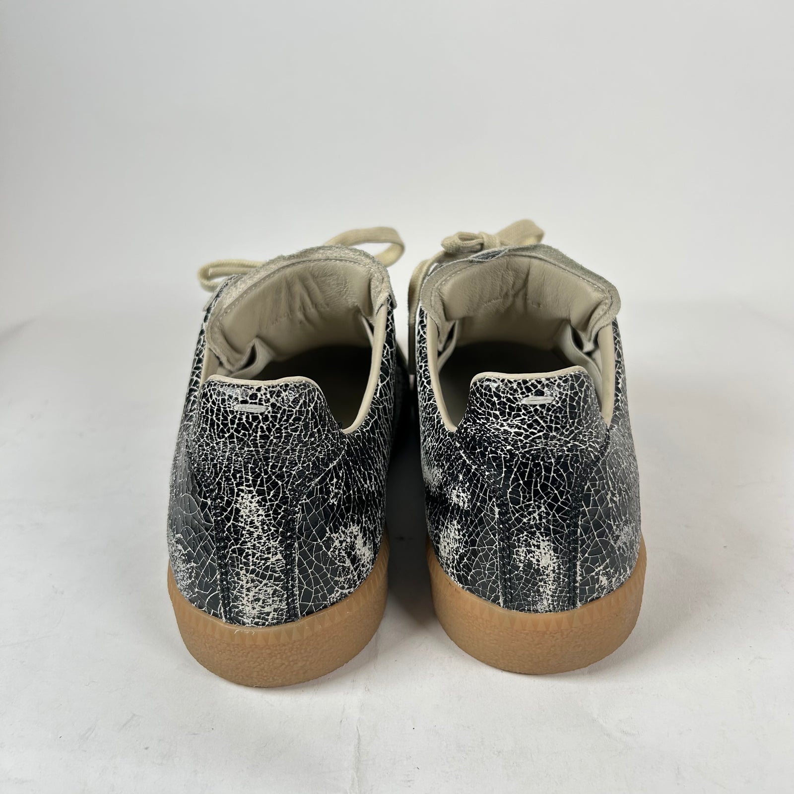 Maison Margiela Black Cracked Leather Gats Size 42