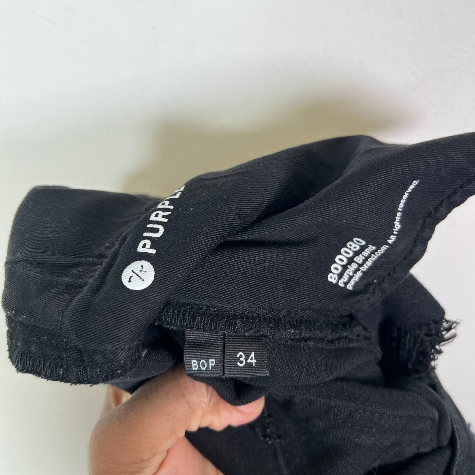 Purple Brand Black Waxed Distressed Jeans Size 34
