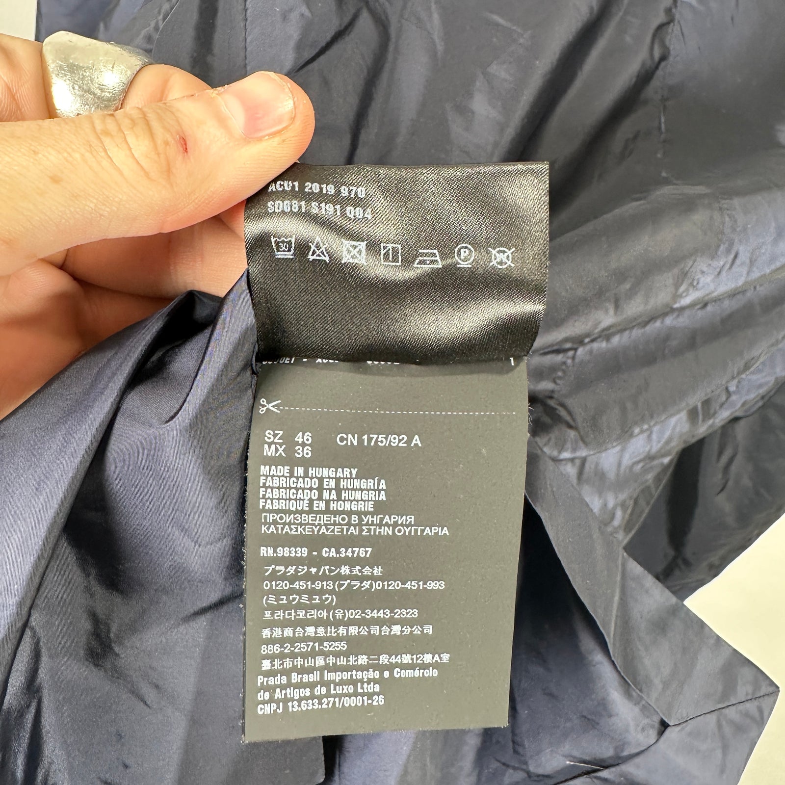 Prada Thin Nylon Navy Blazer Size M