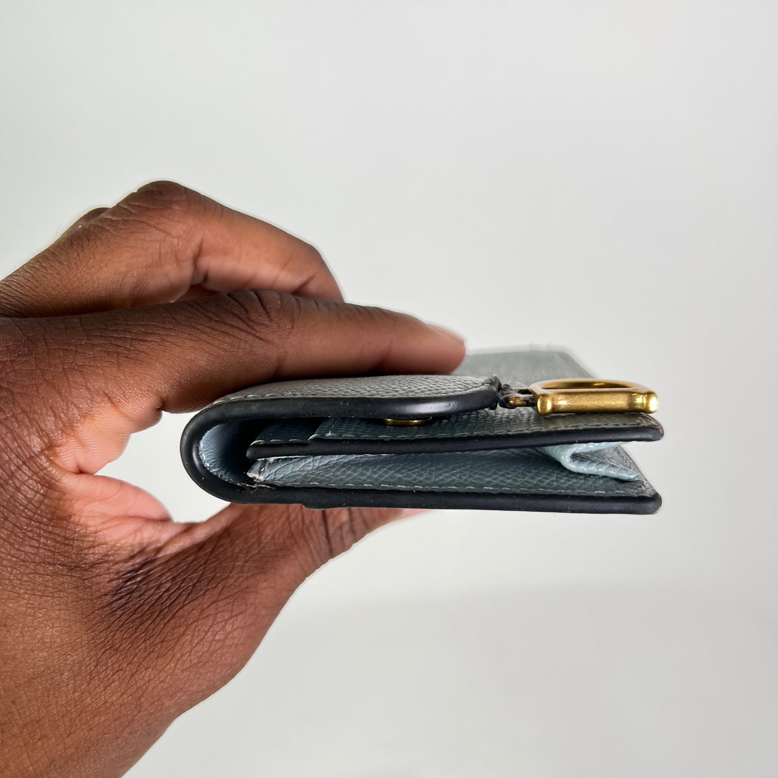 Dior Cloud Blue Saddle Lotus Wallet
