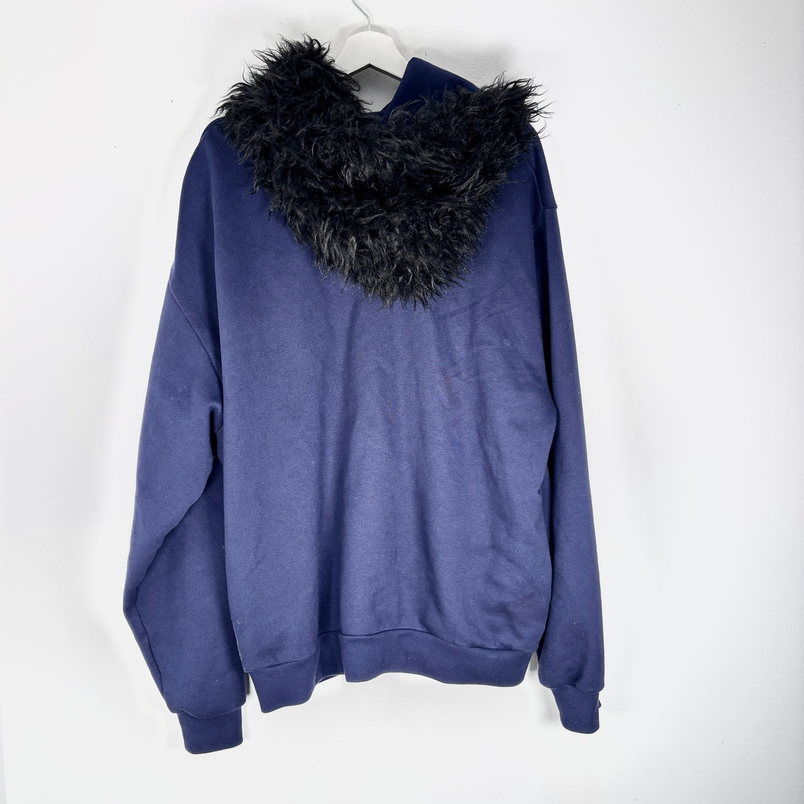 Marni Purple Fur Hooded Logo Hoodie Size L