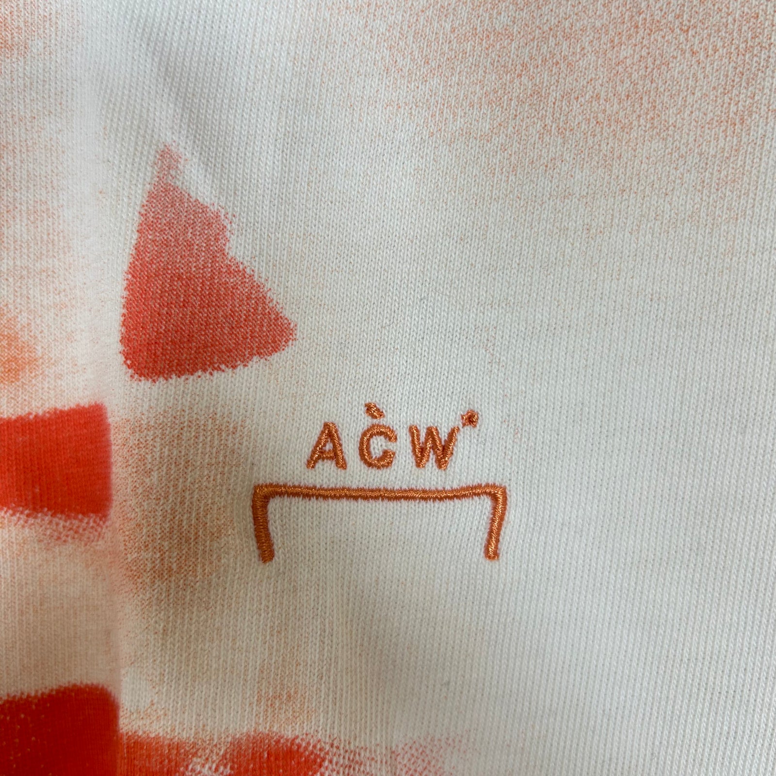 A-Cold-Wall White/Orange Brush Stroke T-shirt Size M