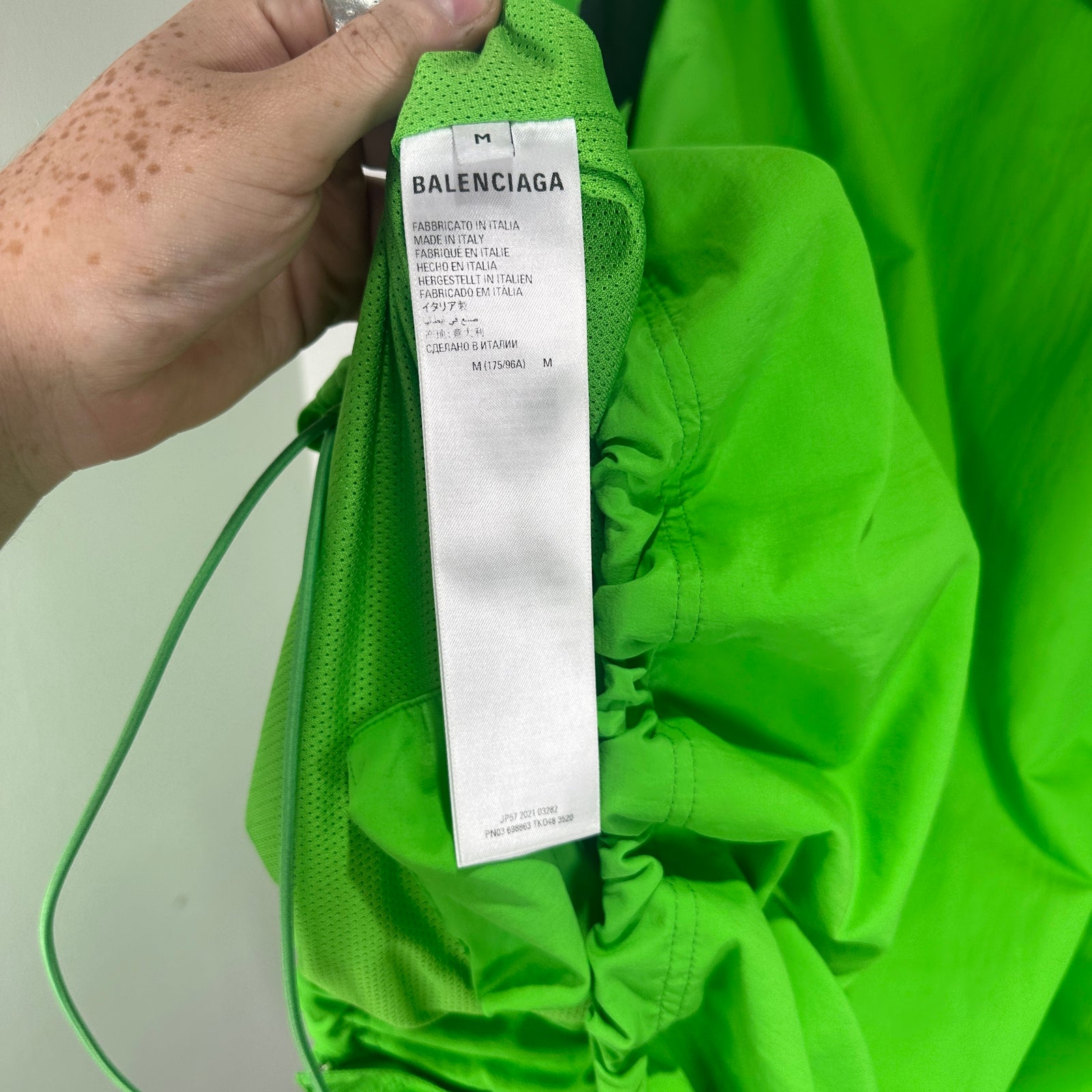 Balenciaga 3B Sport Logo Green Track Jacket Size M