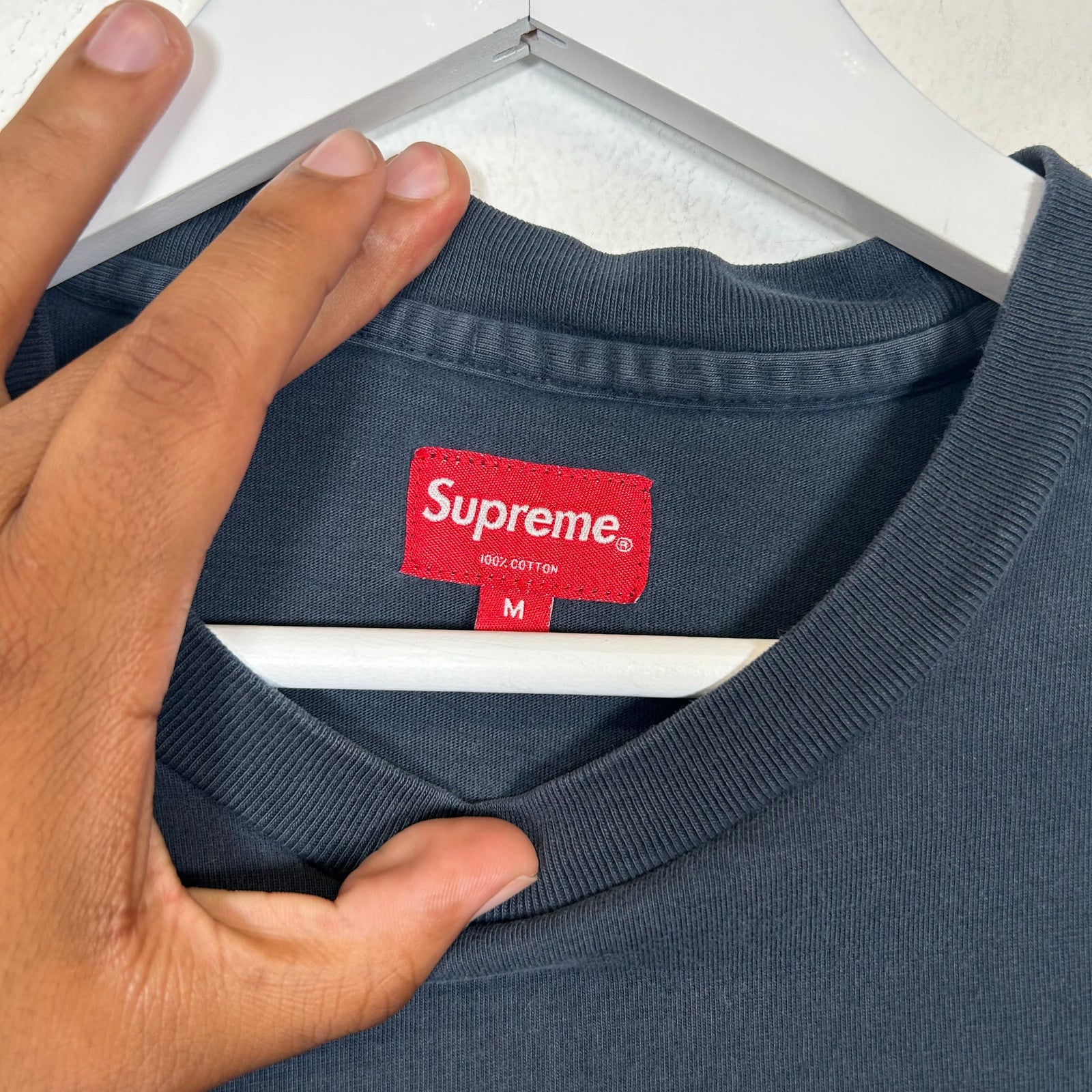 Supreme Navy Arc Logo Tee Size S
