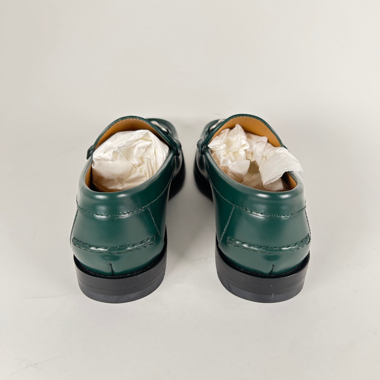Gucci Horsebit Green Leather Derbys Size 5.5