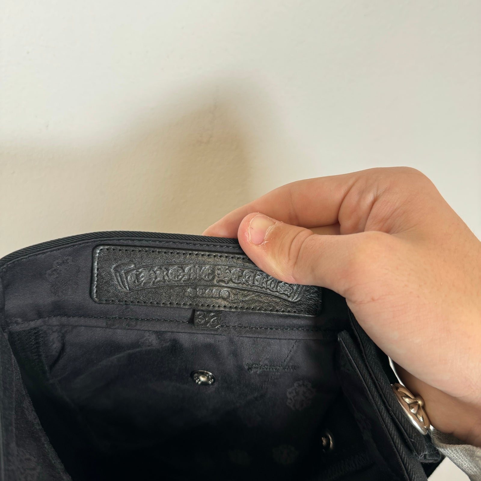 Chrome Hearts Black Double Knee Denim Carpenter Shorts Size 32