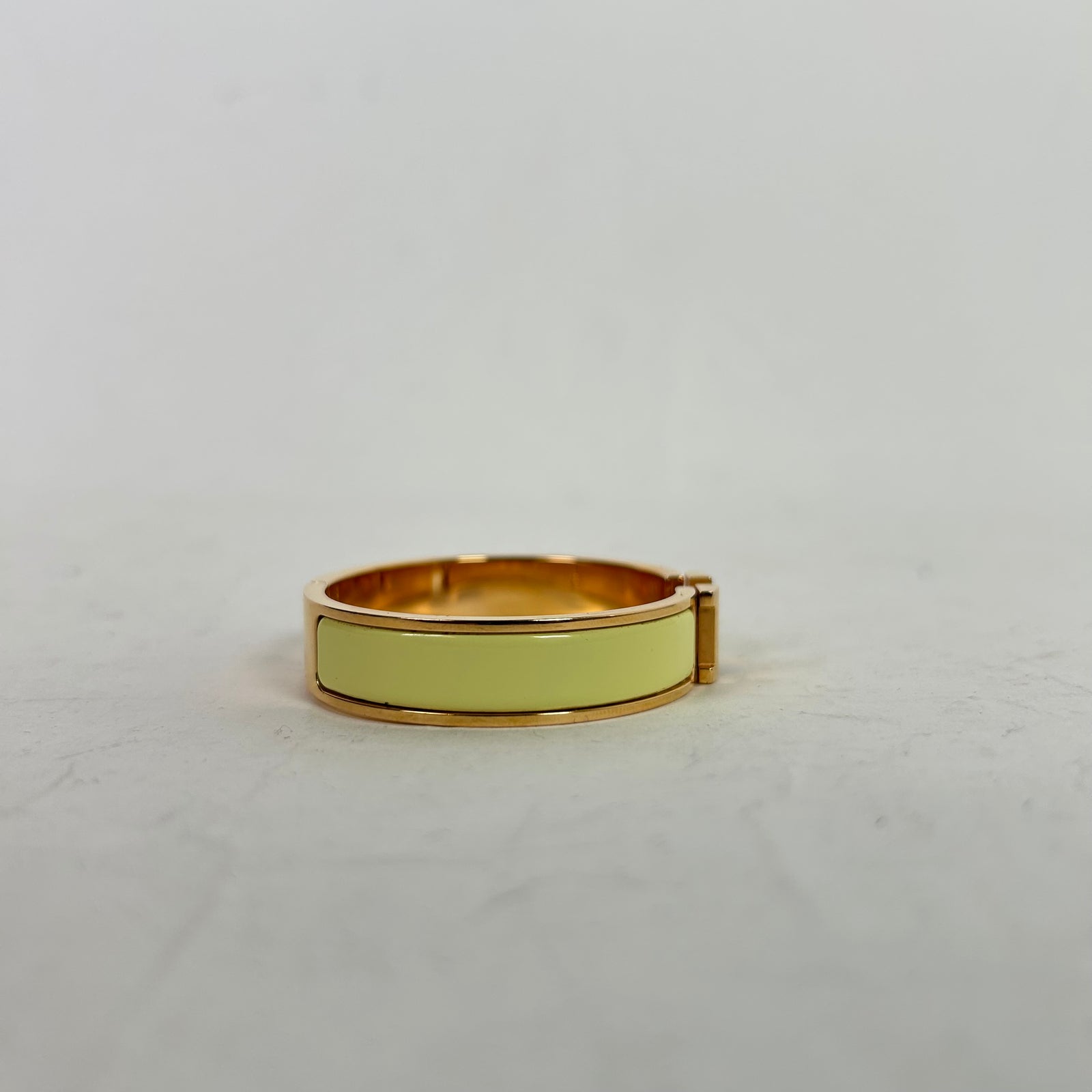 Hermes Jaune Poussin H Clic Enamel Bracelet
