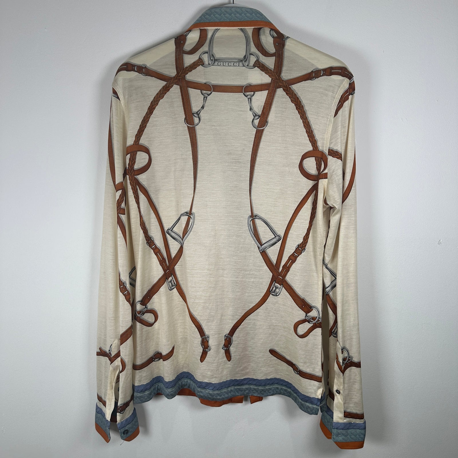 Gucci SS10 Strap Silk Blend Shirt Size M