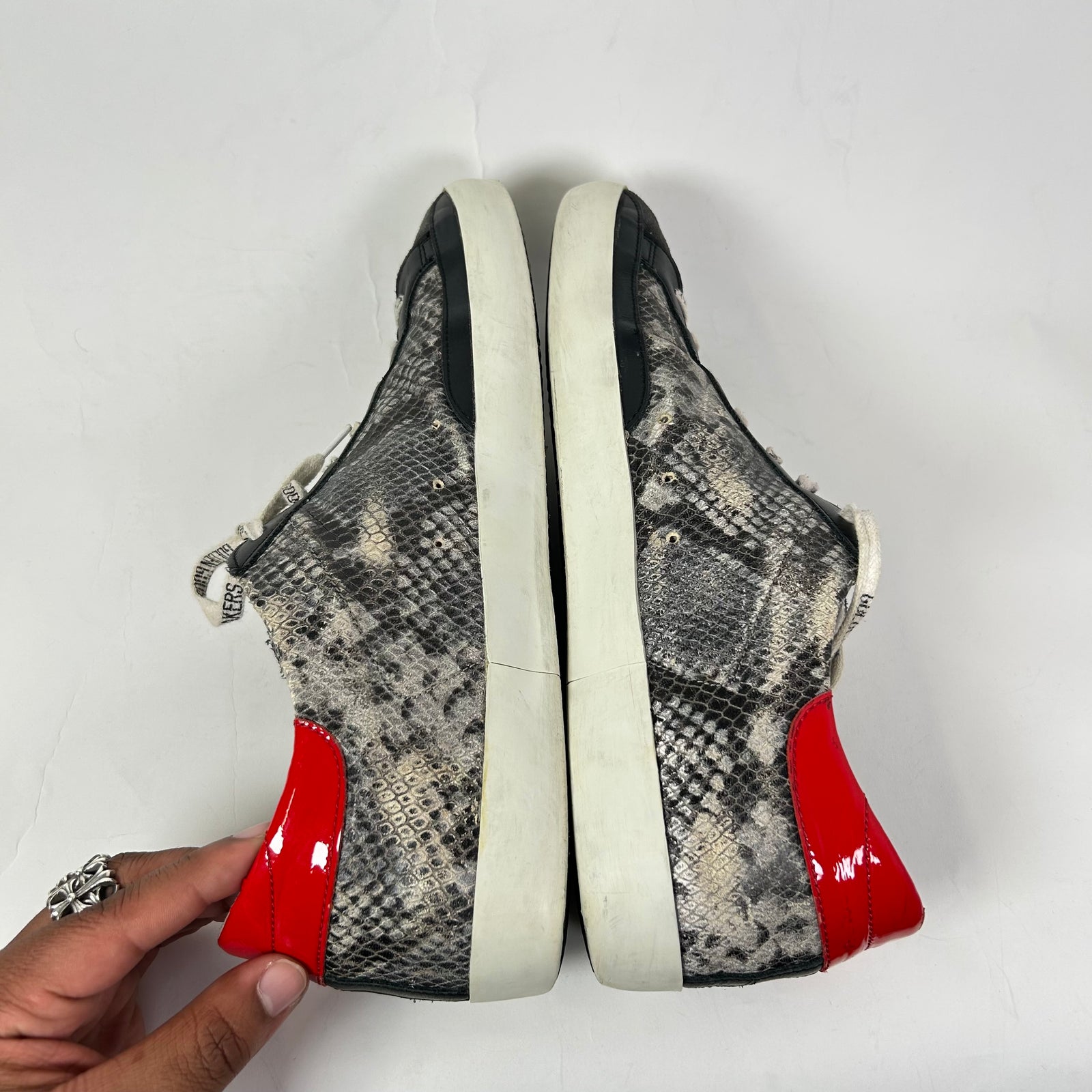 Golden Goose Grey/Red Python Superstar Size 45