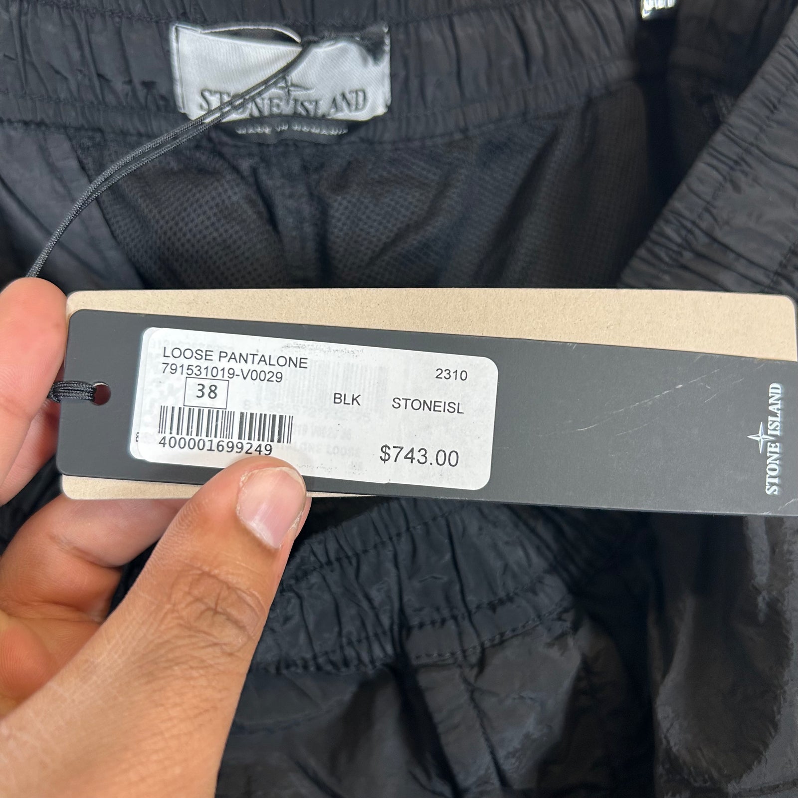 Stone Island Black Nylon Cargo Pants Size 38
