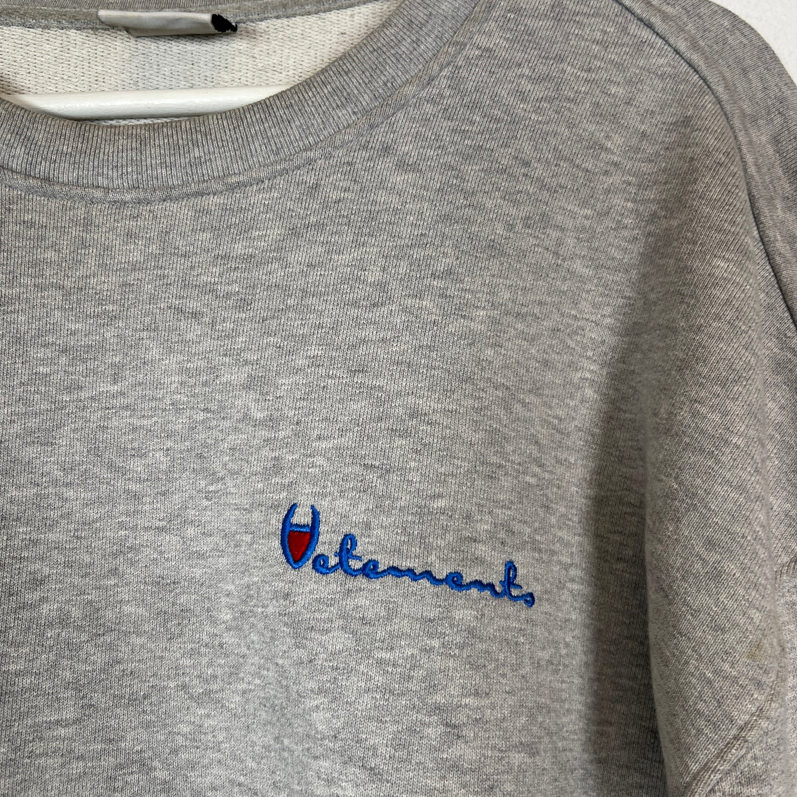 Vetements SS16 Grey Champion Logo Crewneck Size M