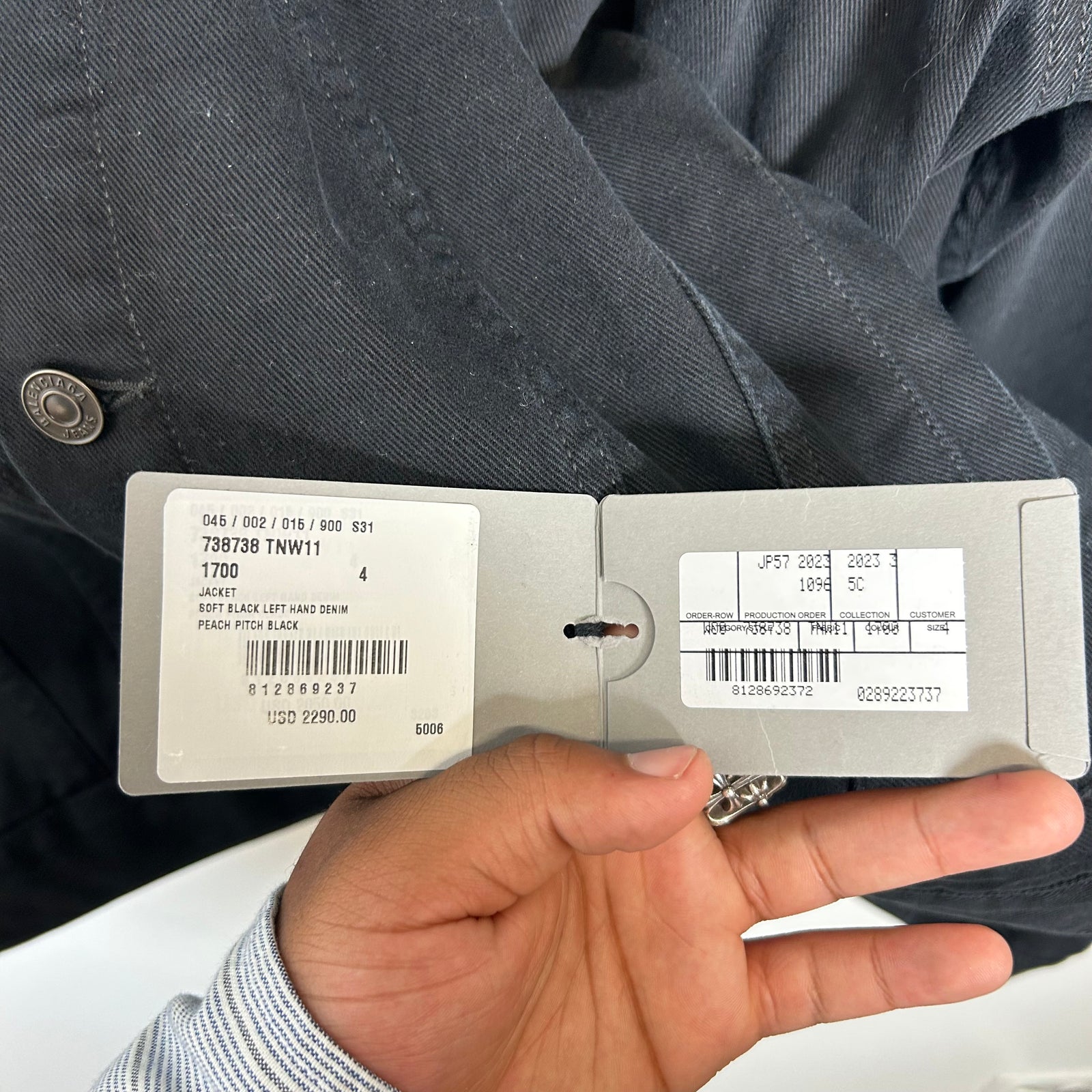 Balenciaga Black Tape Jean Jacket Size 4