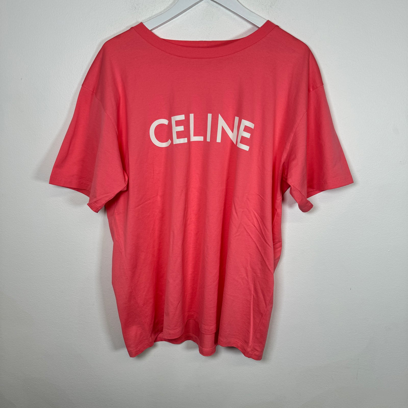 Celine Pink Logo Tee Size M