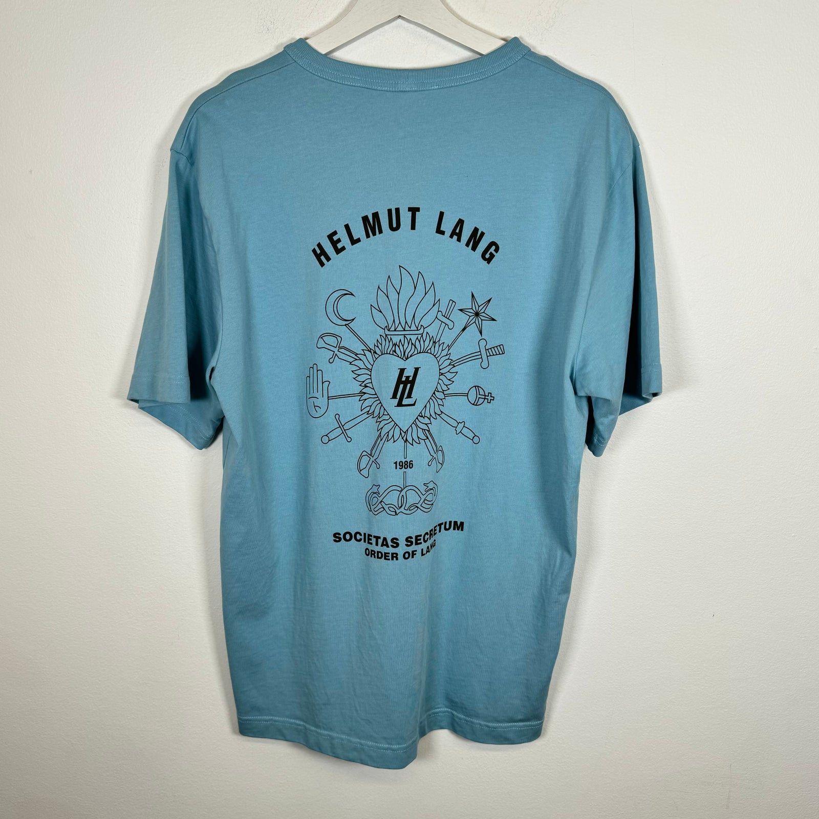 Helmut Lang Light Blue Societas Tee Size L