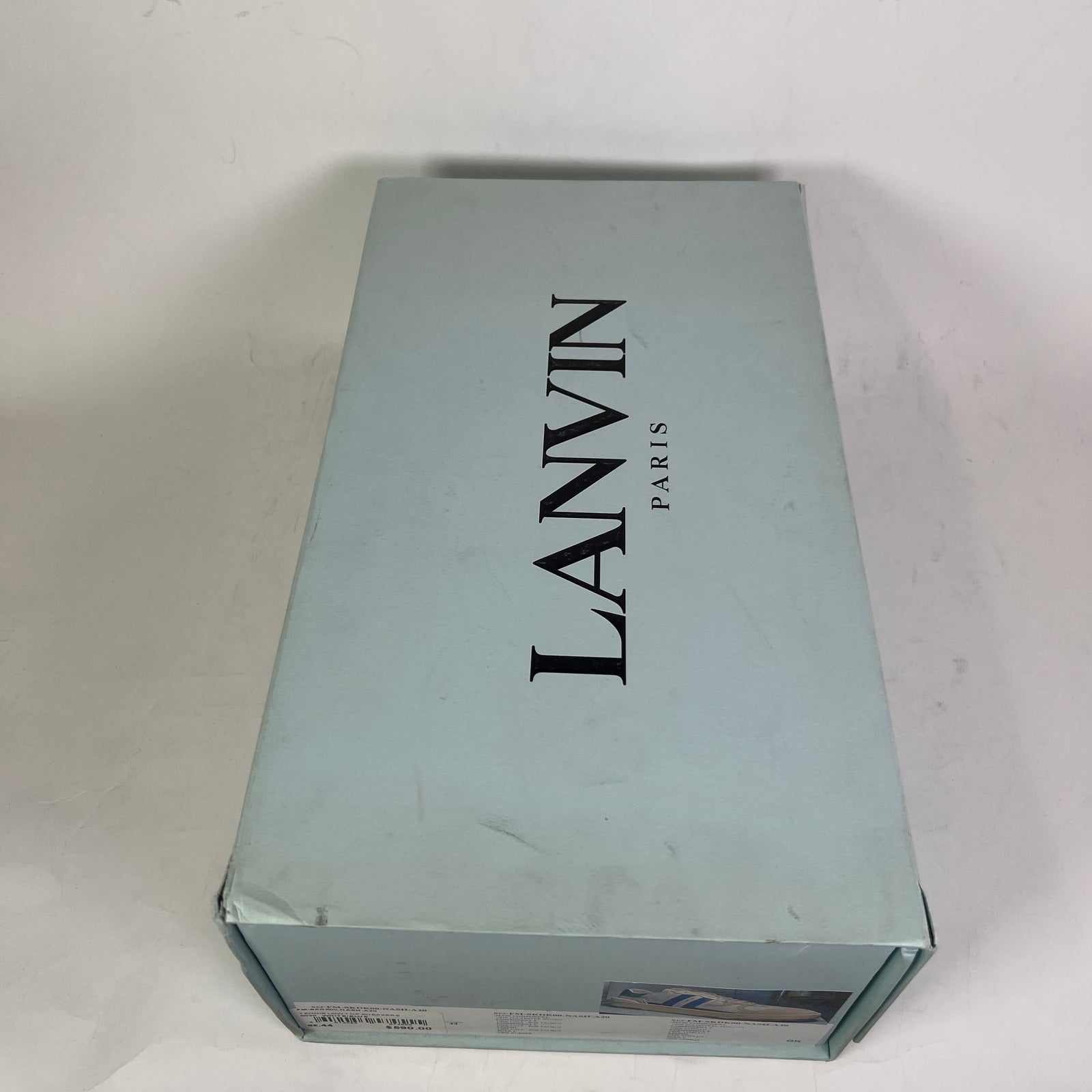 Lanvin White/Blue Clay Low-Top Sneaker Size 44
