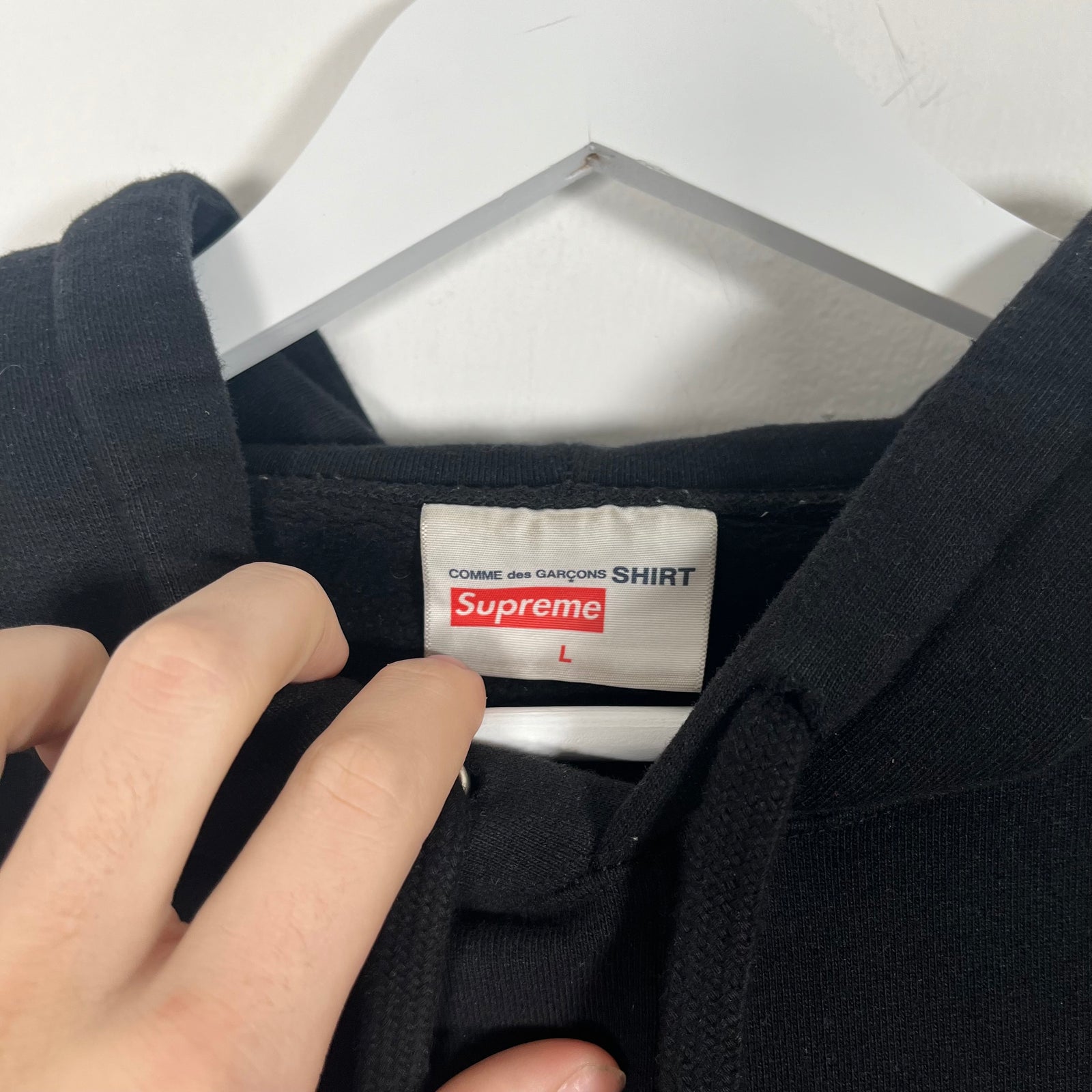 Supreme x CDG Black Box-Logo Hoodie Size L