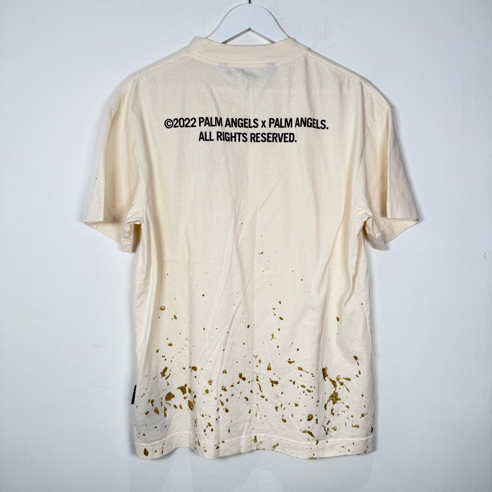 Palm Angels Gold Paint Splatter Size M