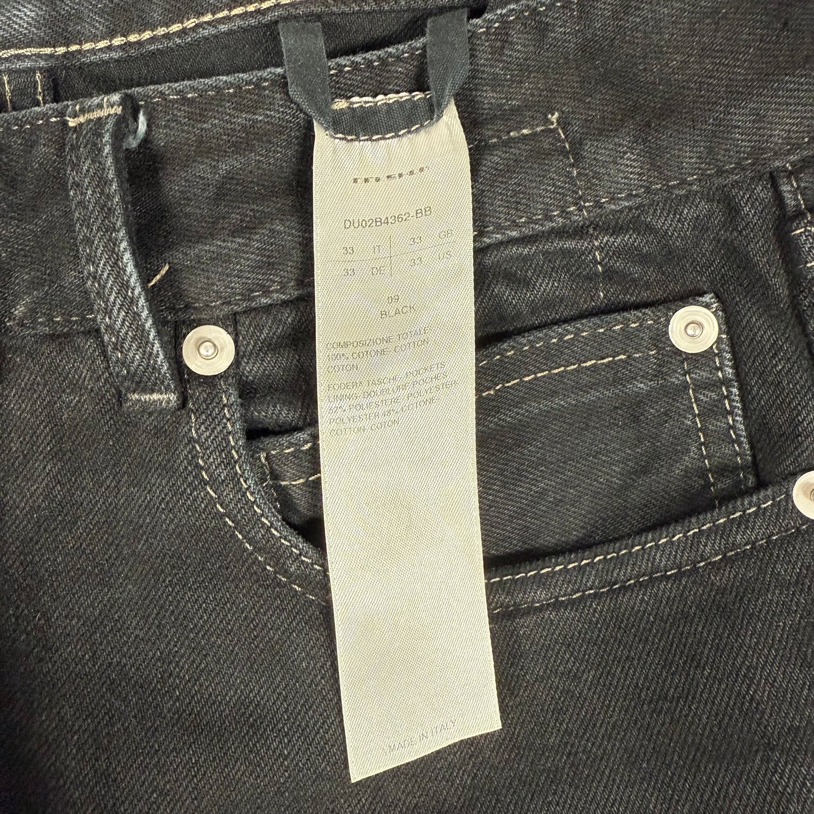 Rick Owens Perfoma Cut Black Denim Jeans Size 33