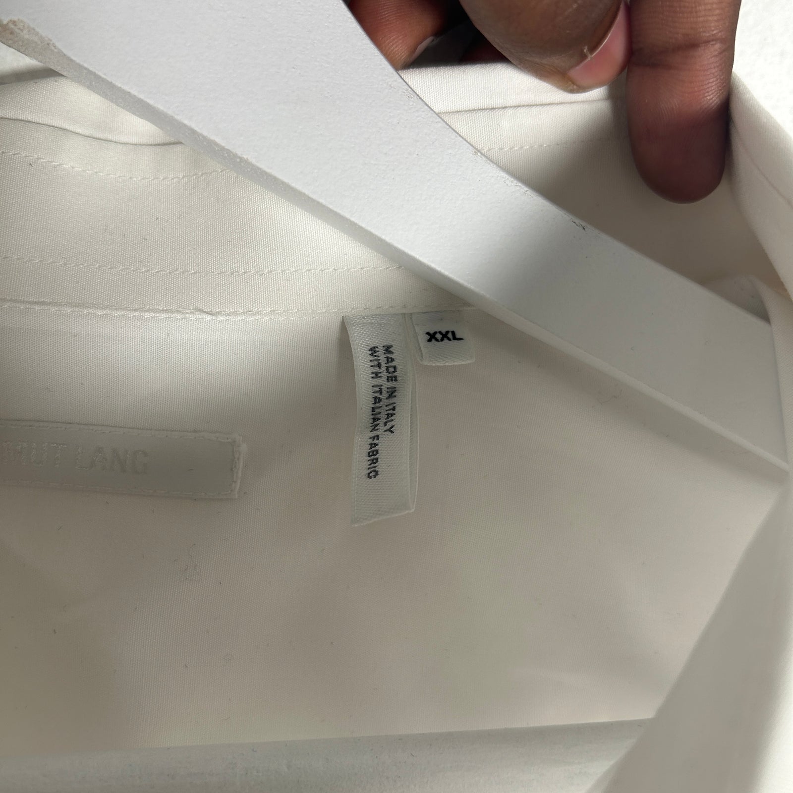 Helmut Lang White Back Bondage Button-up Shirt Size XXL