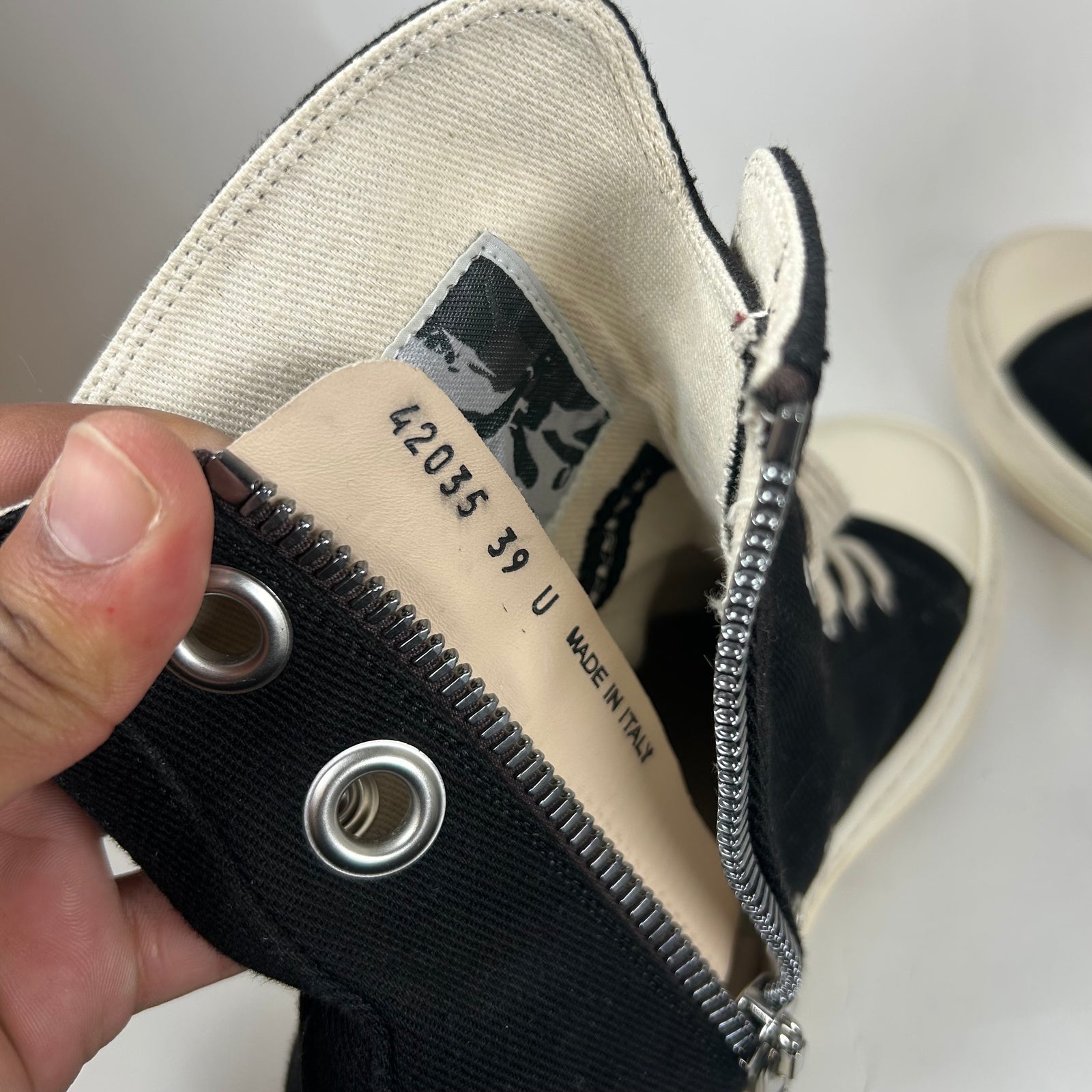 Rick Owens Black Gimp Ramones Size 39