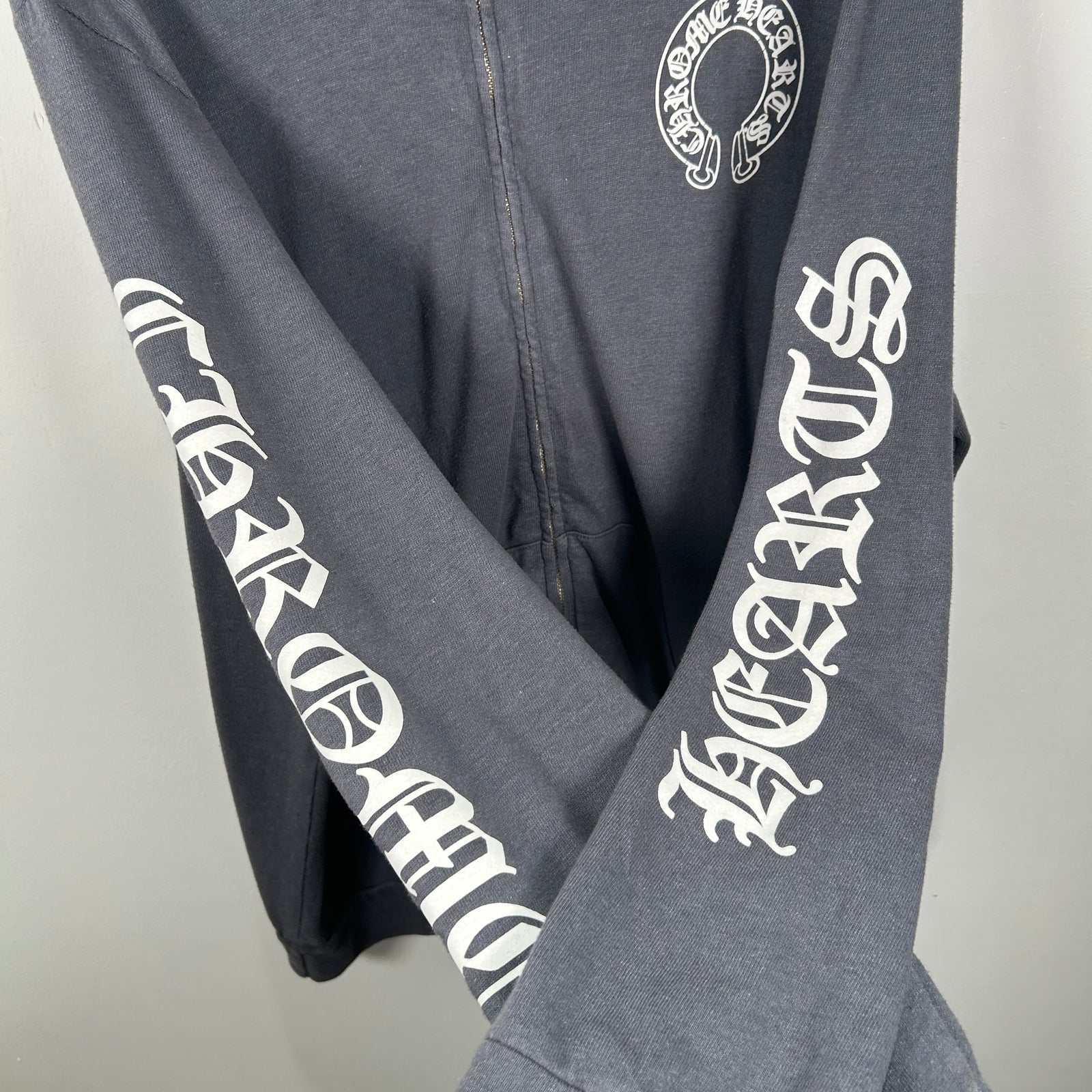 Chrome Hearts Gray Zip Up Hoodie Size XXL