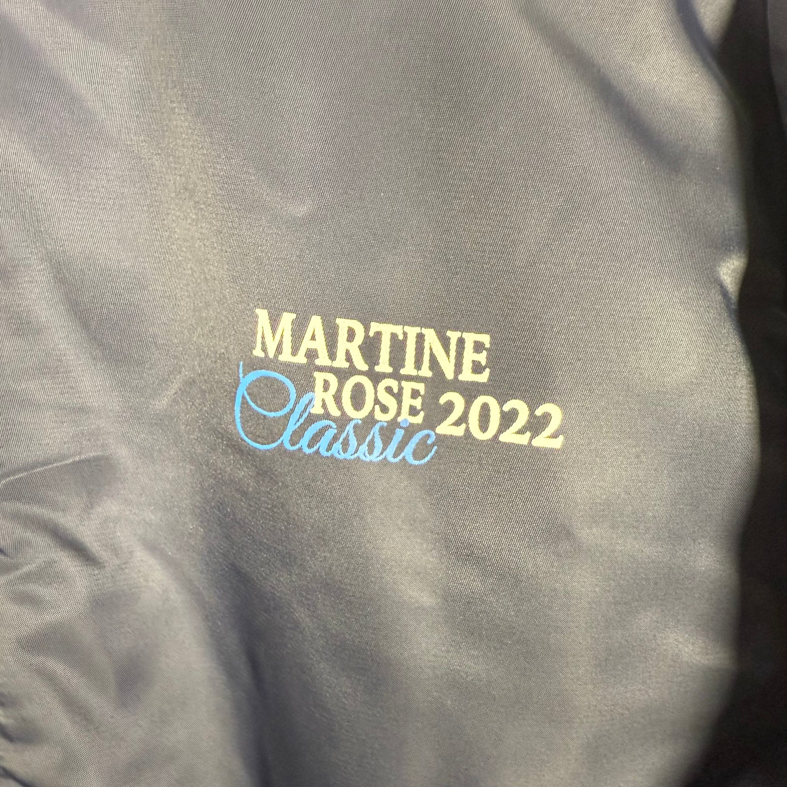 Martine Rose 'Classic' Navy Cropped Bomber Jacket Size S