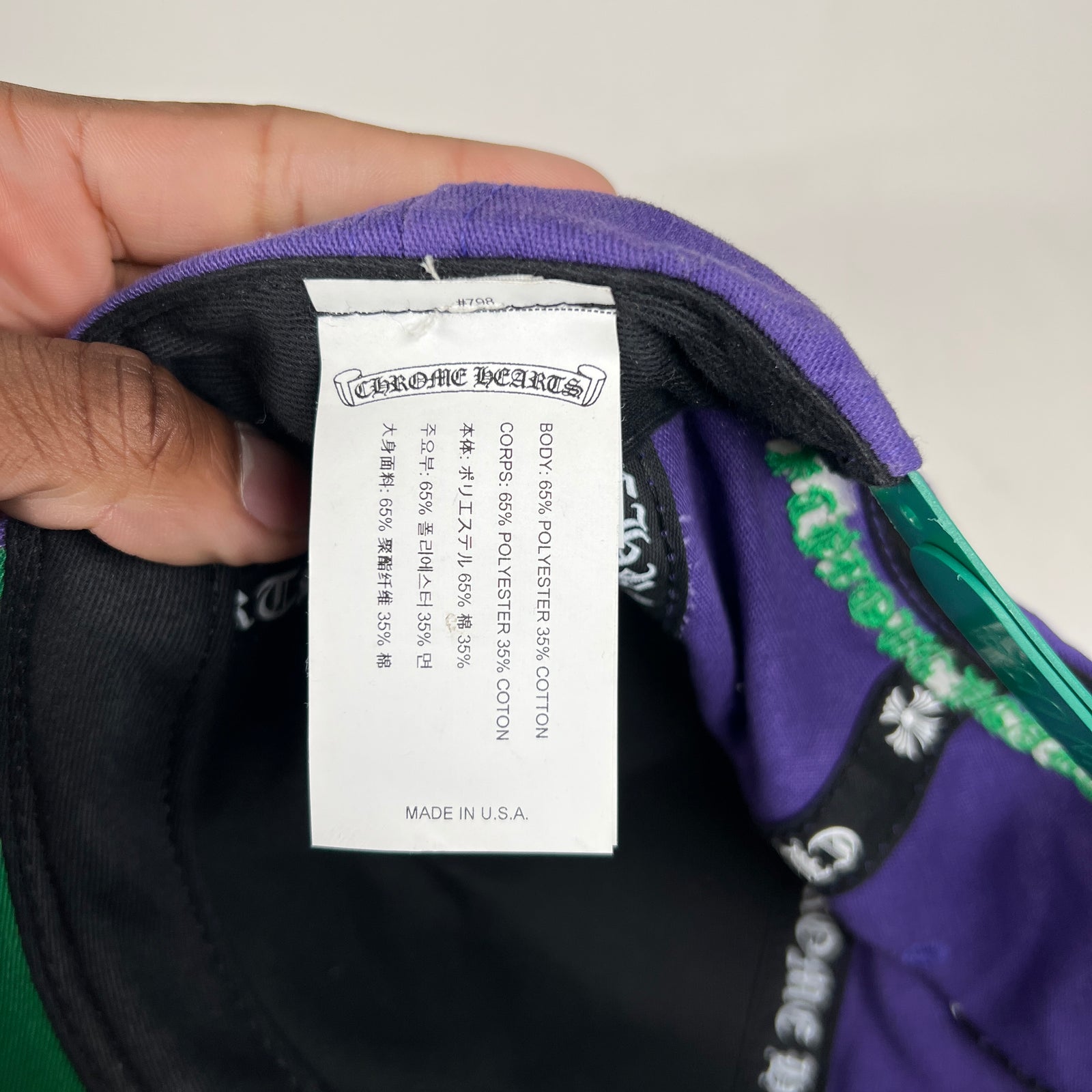 Chrome Hearts Purple/Green CH Baseball Cap