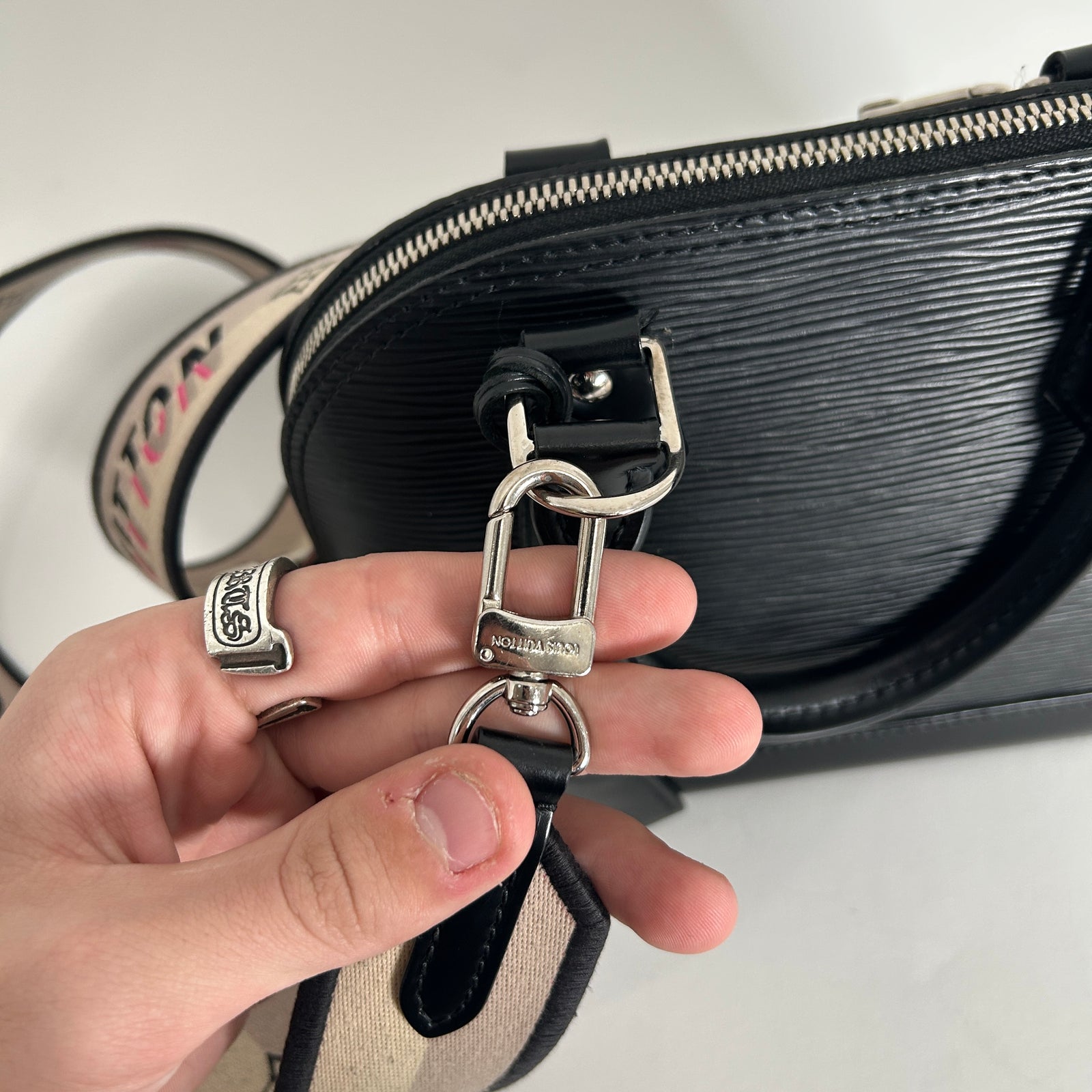 Louis Vuitton Alma Black Epi Leather Purse